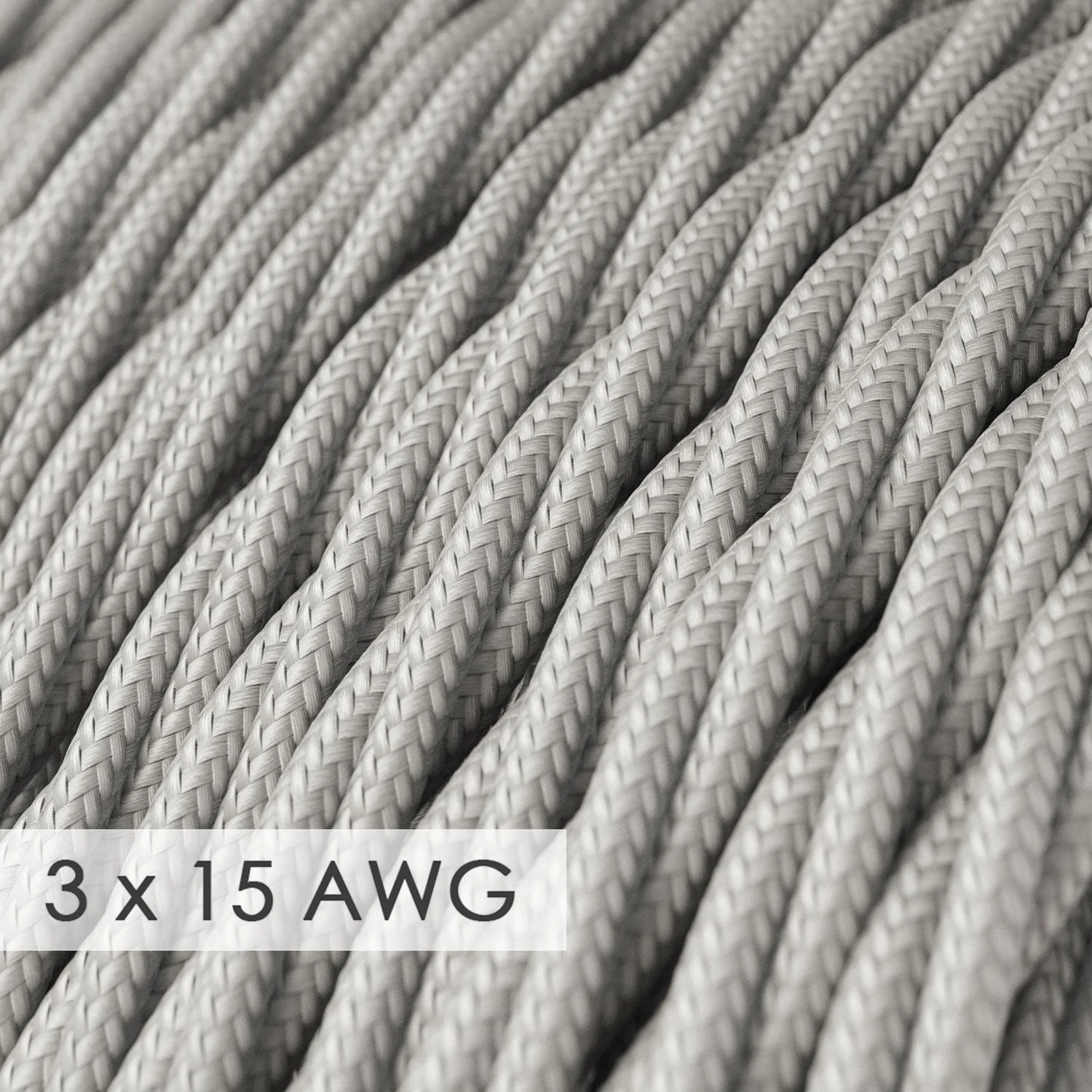 Extension Cord - Twisted Silver Rayon TM02 - 15/3 AWG - Image 2