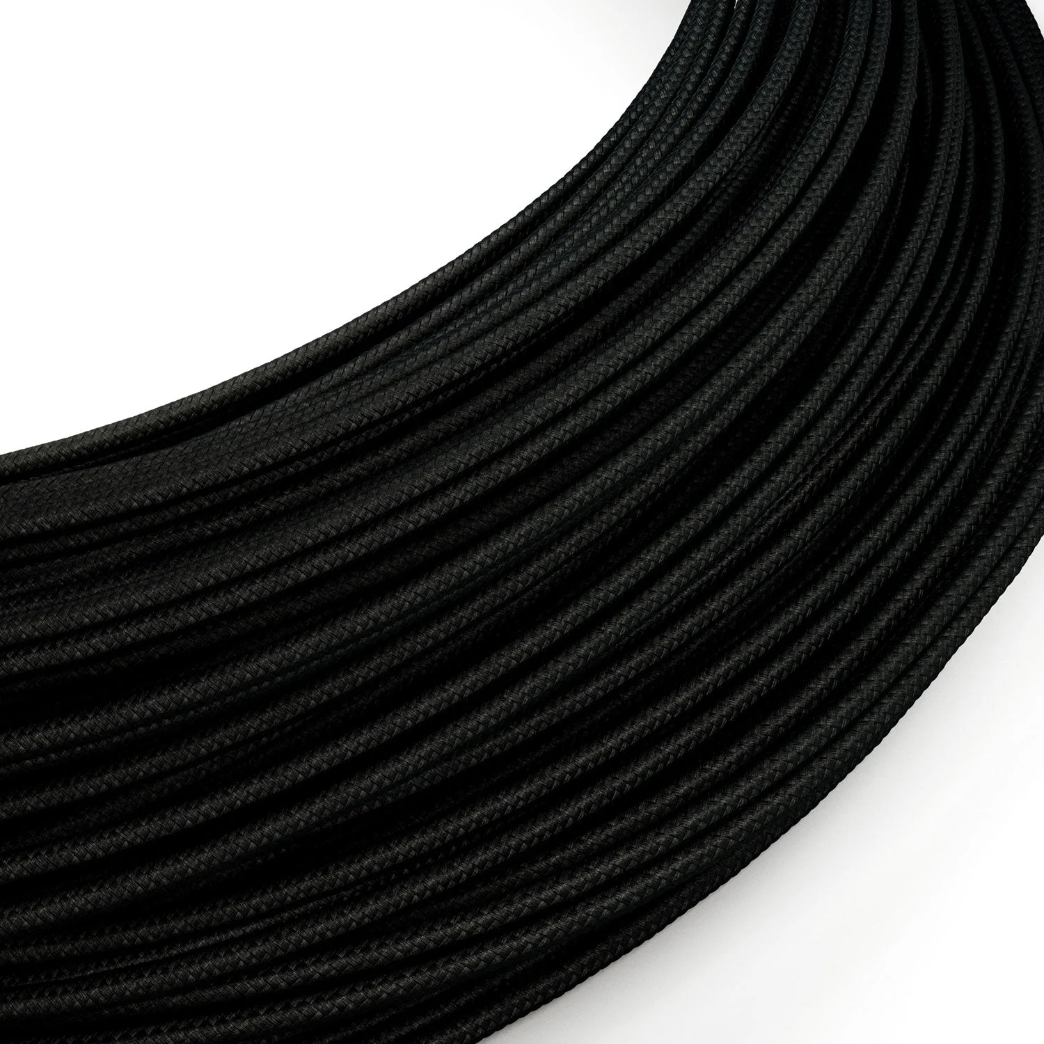 Extra Low Voltage power cable coated in silk-effect Black fabric RM04