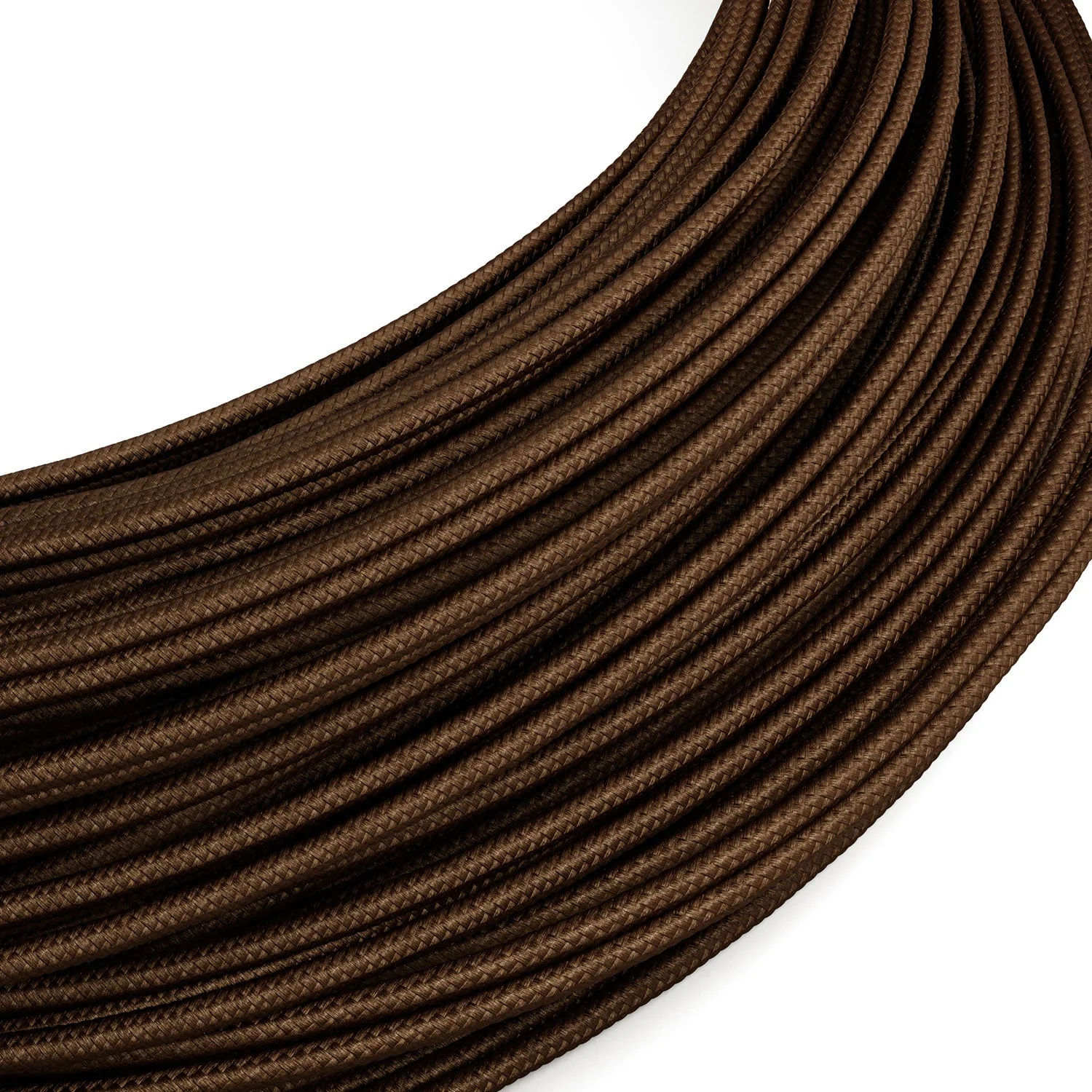 Extra Low Voltage power cable coated in silk-effect fabric Brown RM13
