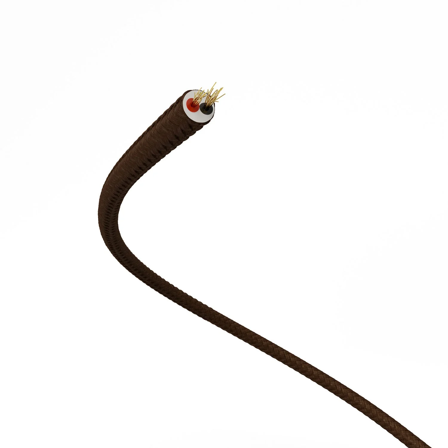 Extra Low Voltage power cable coated in silk-effect fabric Brown RM13 - Image 3