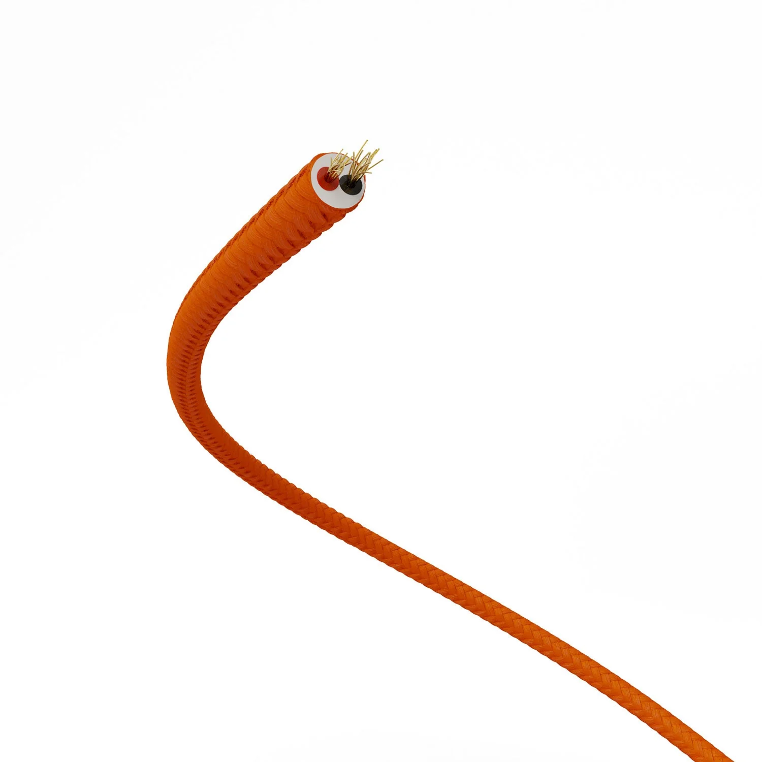 Extra Low Voltage power cable coated in Orange RM15 silk-effect fabric. - Image 3
