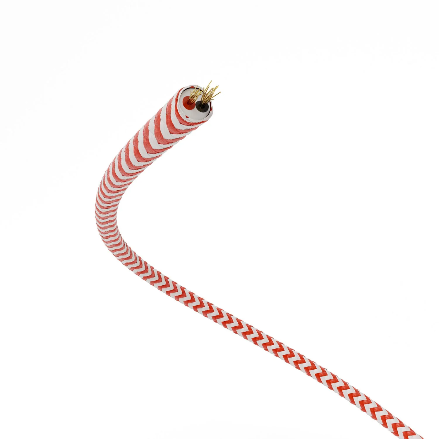 Extra low voltage power cable coated in silk-effect fabric ZigZag White and Red RZ09 - Image 3