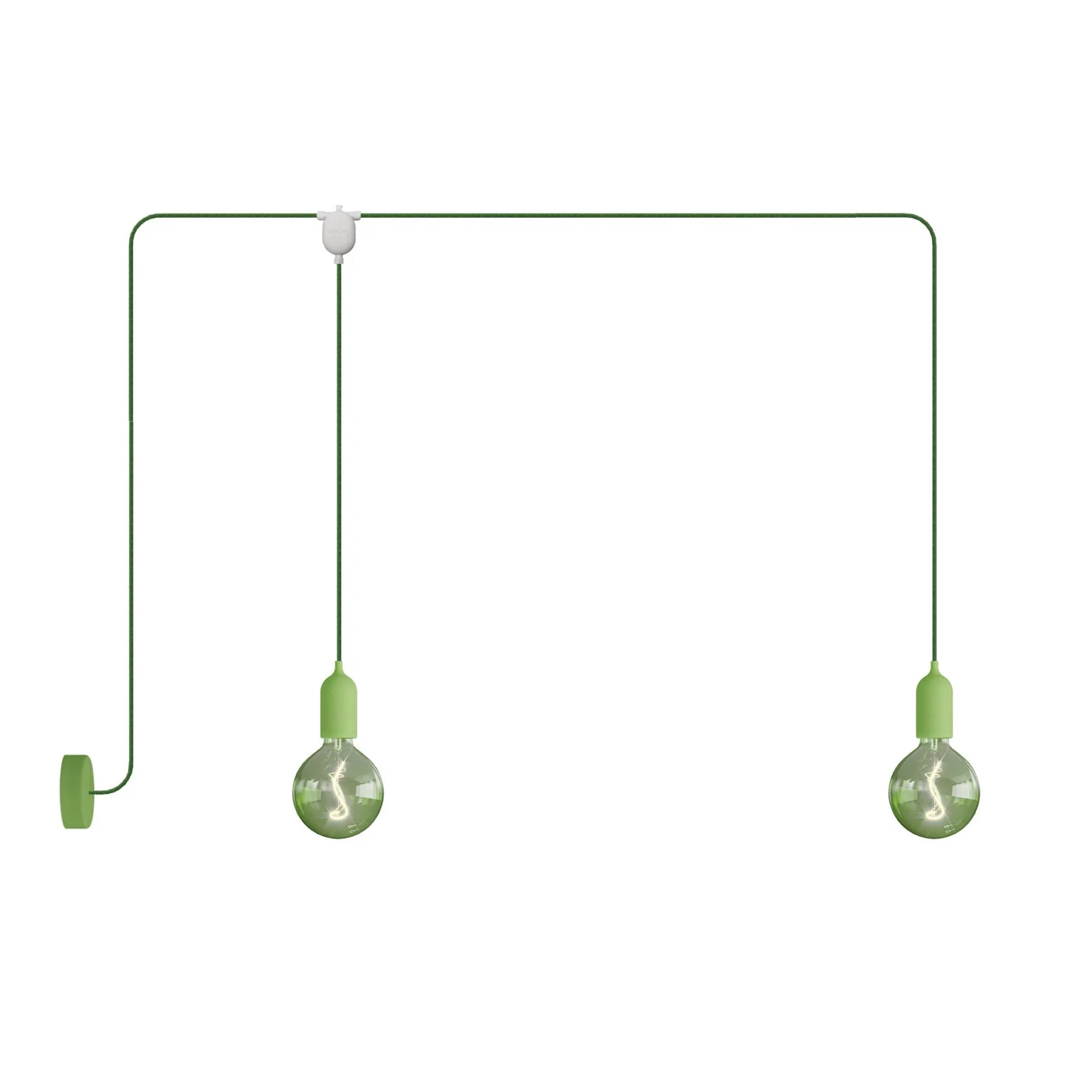 F-Snake EIVA Outdoor lamp for wet locations with 2 lights and canopy - Soft Green