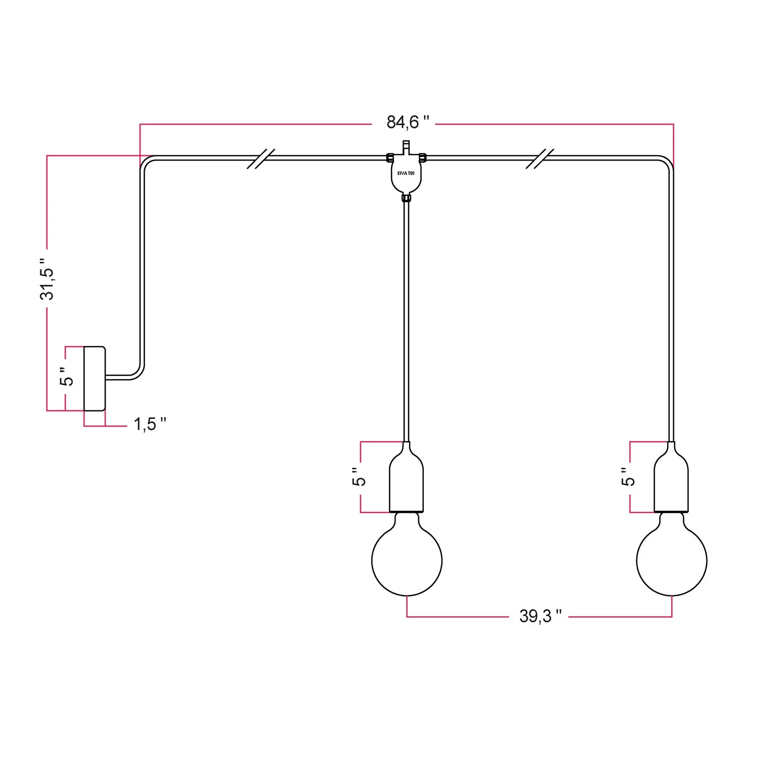 F-Snake EIVA Outdoor lamp for wet locations with 2 lights and canopy - Soft Green - Image 4