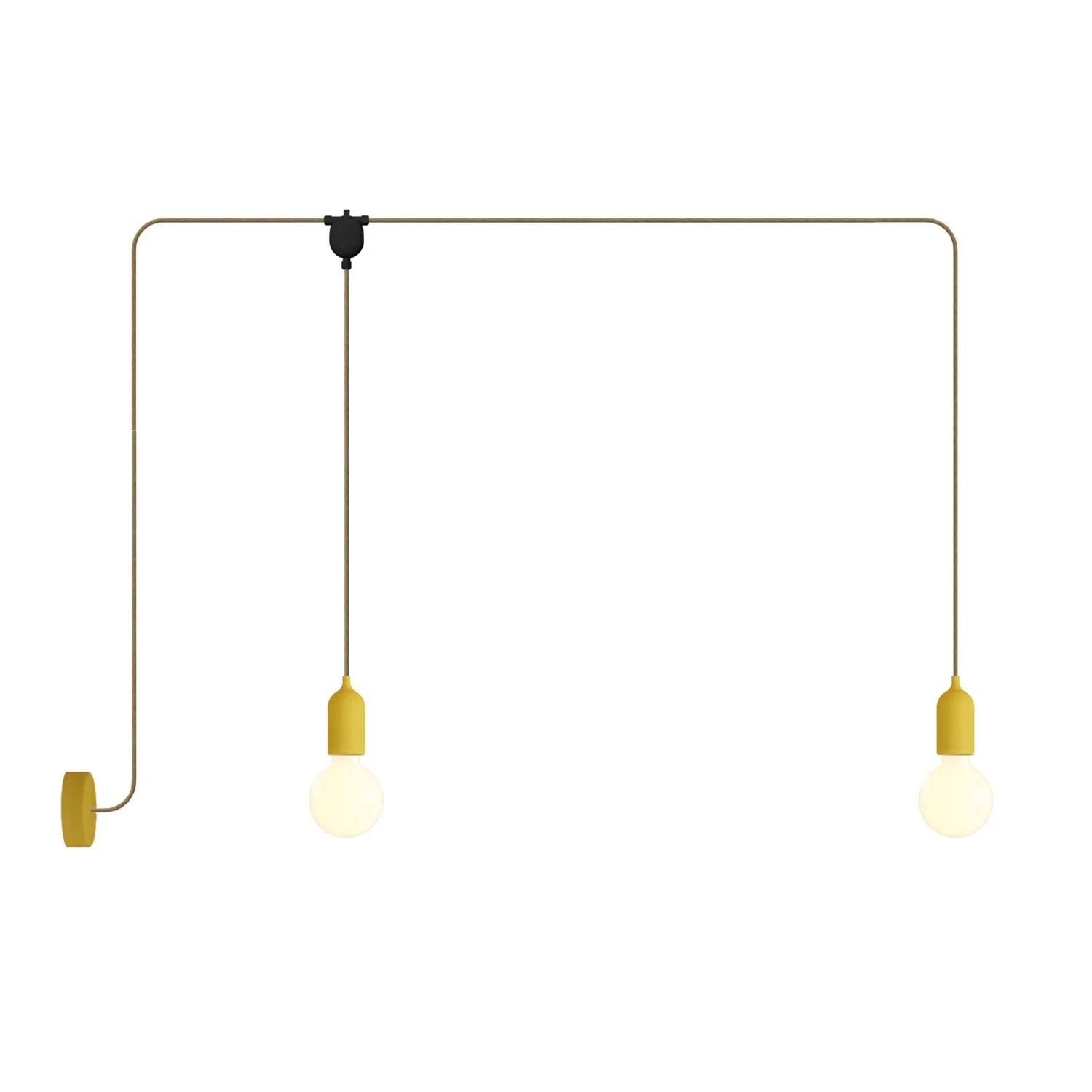 F-Snake EIVA Outdoor lamp for wet locations with 2 lights and canopy - Yellow Mustard
