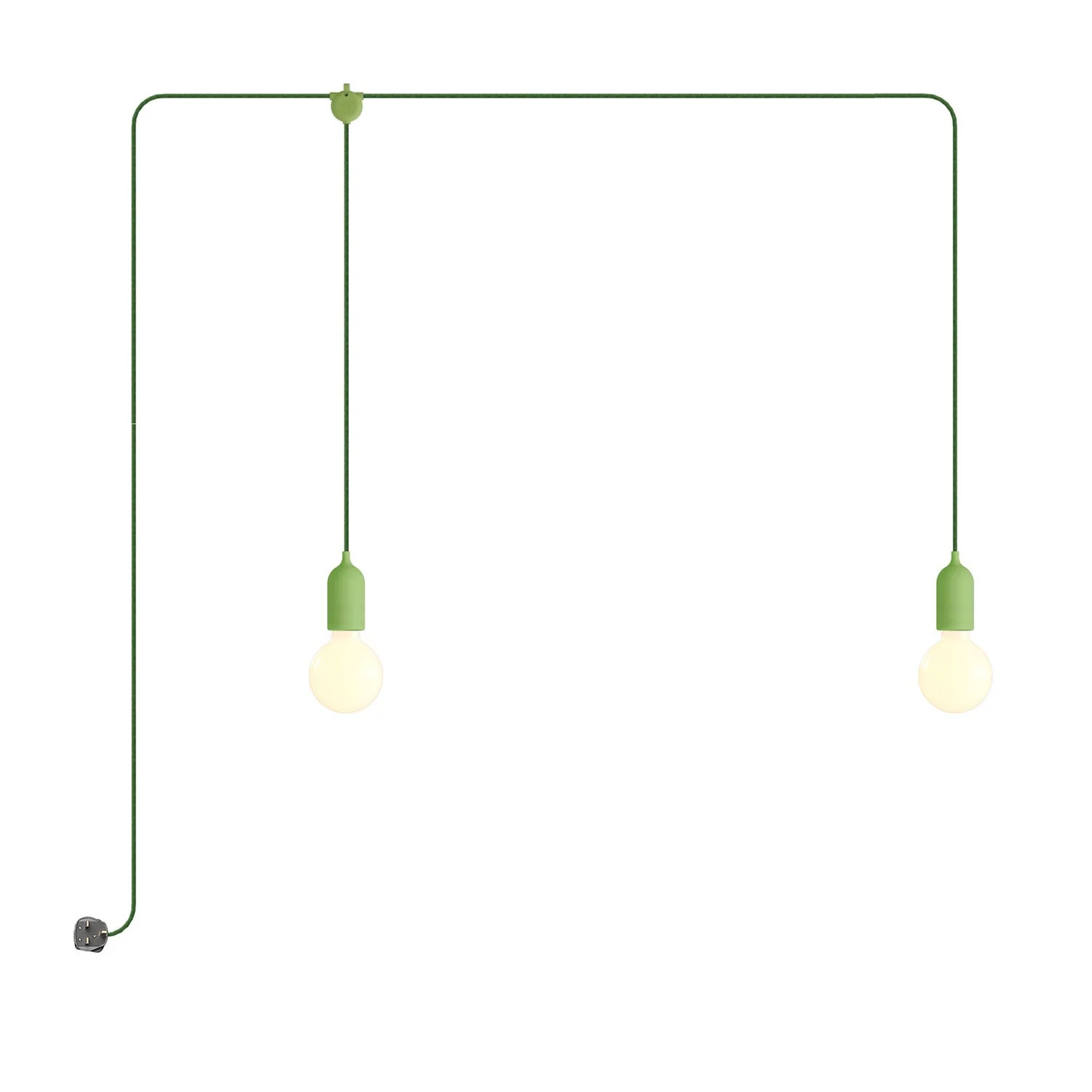 F-Snake Modulair Portable outdoor lamp IP65 with 2 lights and UK plug - Meadow green