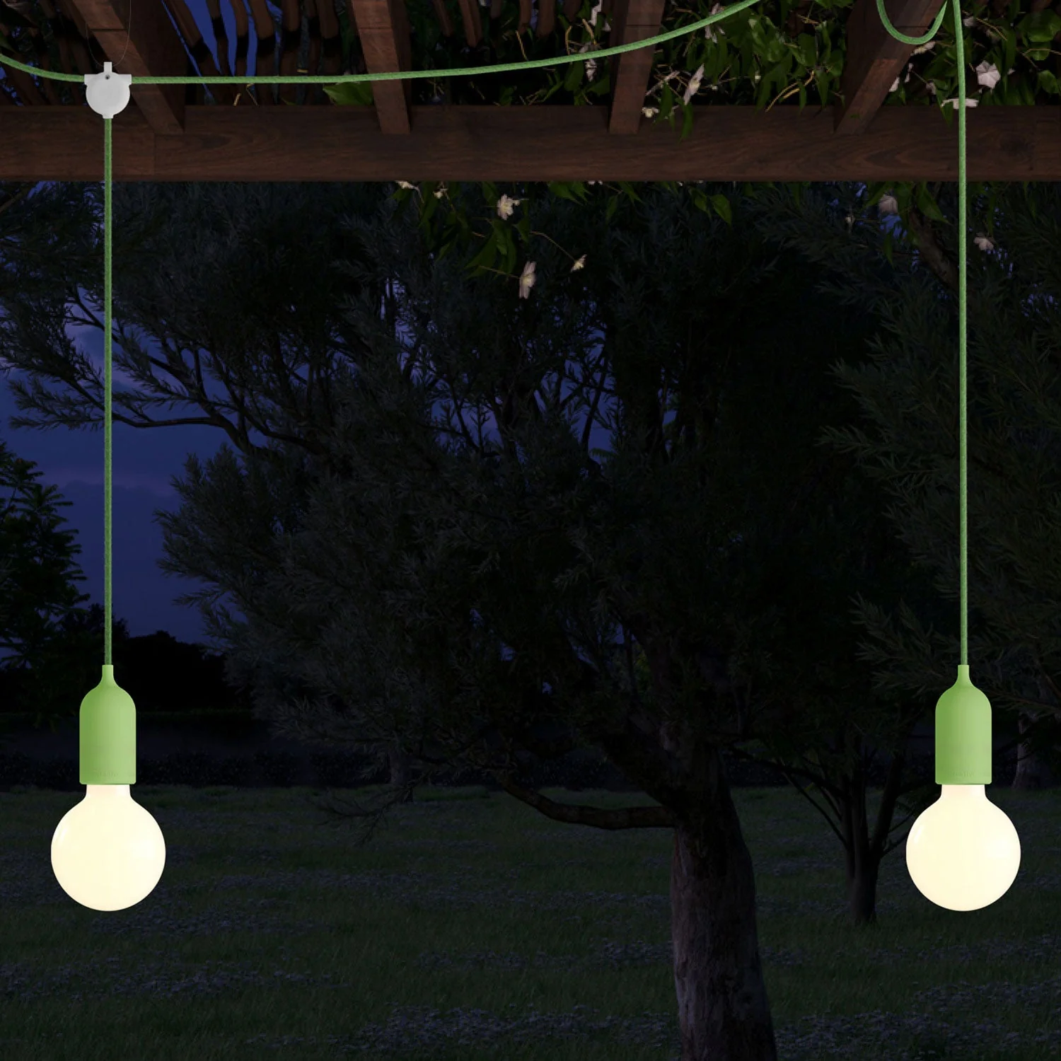 F-Snake Modulair Portable outdoor lamp IP65 with 2 lights and UK plug - Meadow green - Image 3