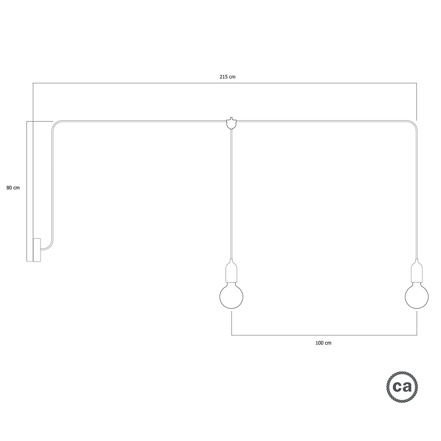 F-Snake Modulair Outdoor Lamp IP65 with 2 lights and ceiling canopy - Meadow green - Image 5