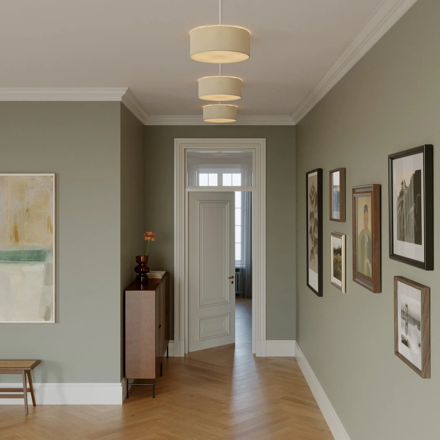 Small Arenal taupe fabric ceiling light - Made in Italy - Image 2