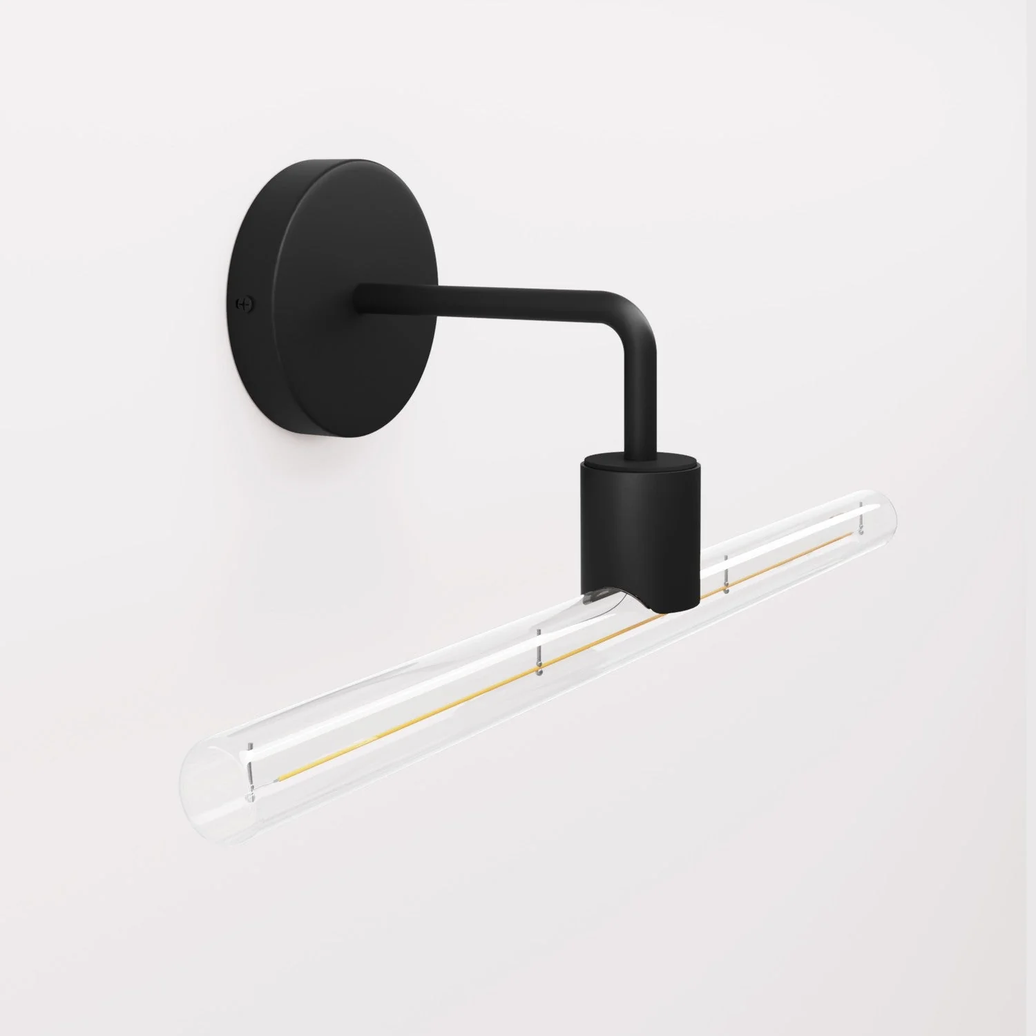 Fermaluce Esse14, Metal Wall Lamp with Curved Extension - Black - Image 3