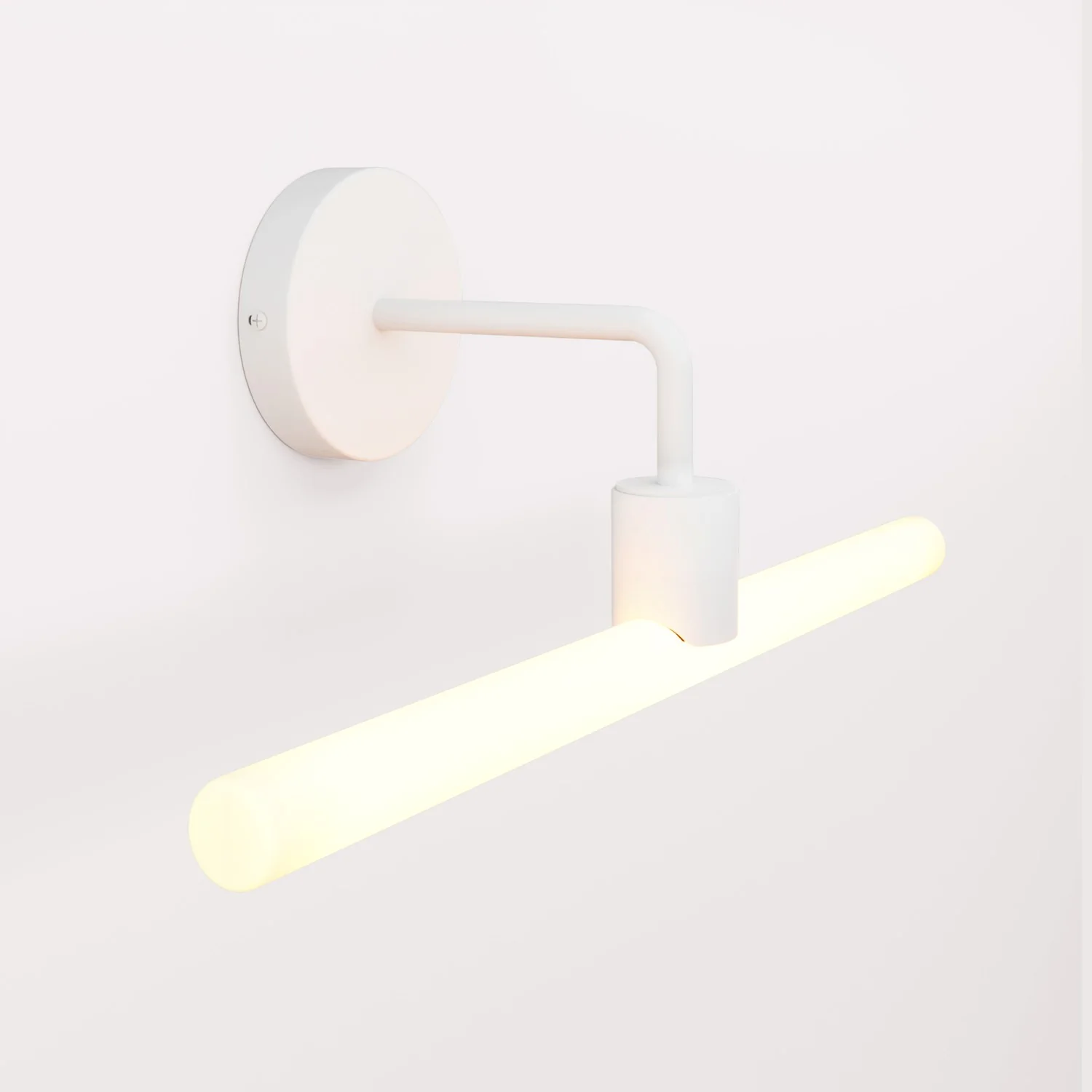 Fermaluce Esse14, Metal Wall Lamp with Curved Extension - White