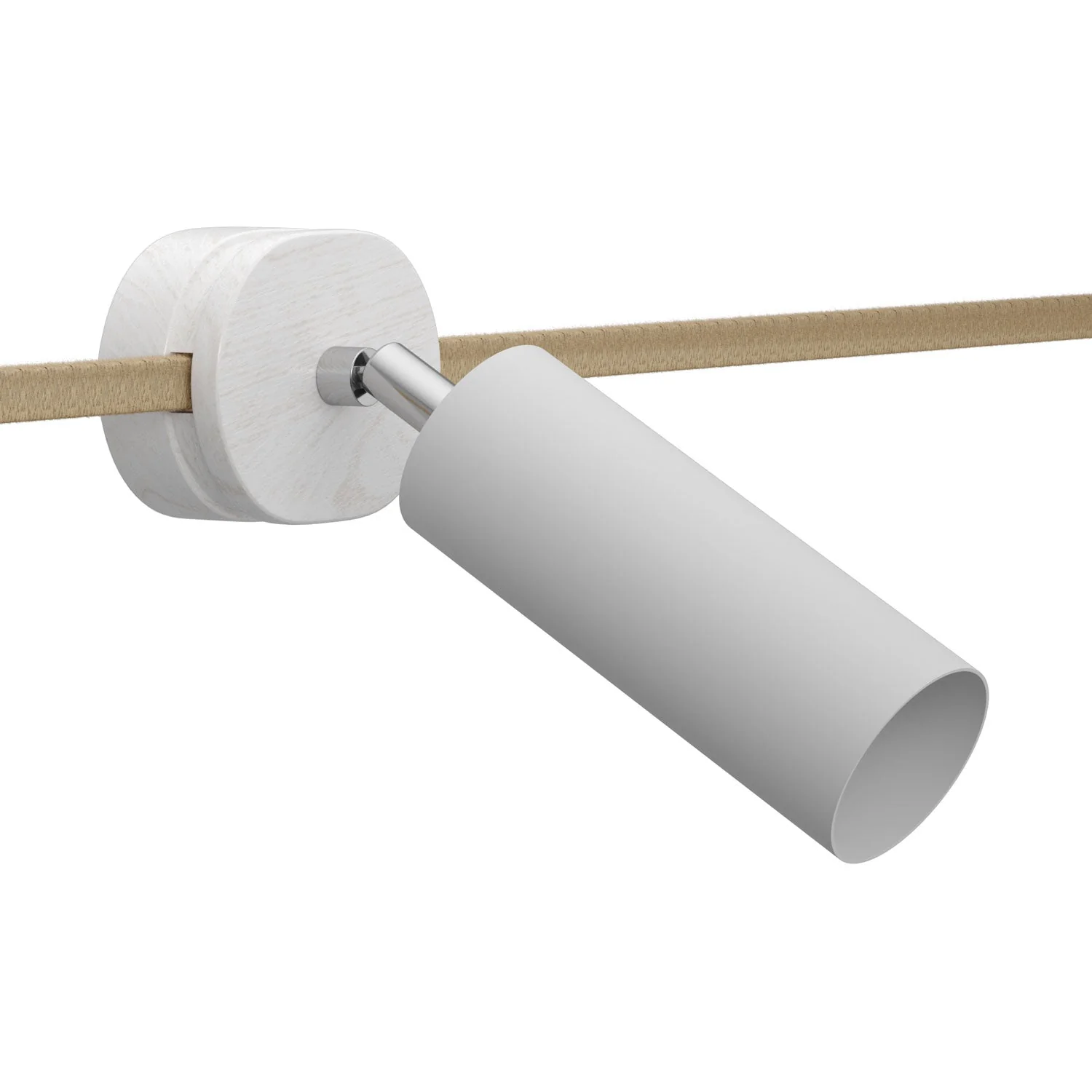 Fermaluce Filè adjustable spotlight with Tub-E14 metal lampshade, wall or ceiling lamp for Filè System - White