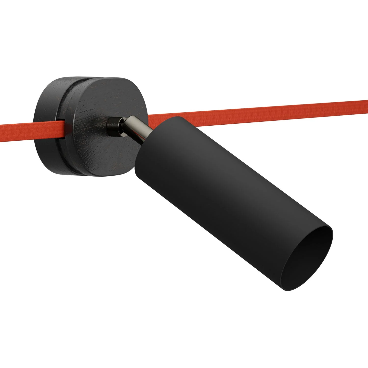Fermaluce Filè adjustable spotlight with Tub-E14 metal lampshade, wall or ceiling lamp for Filè System - Black