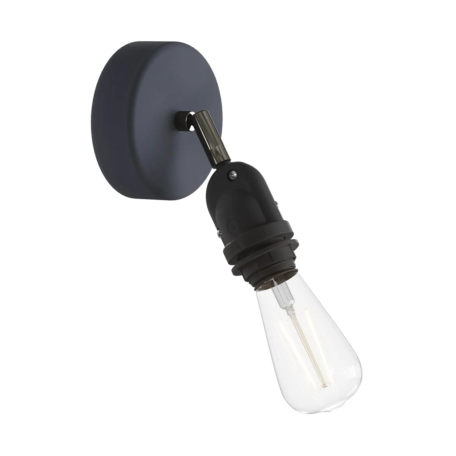 Fermaluce for Modulair lampshade with adjustable joint, ceiling canopy, and IP65 waterproof socket - Graphite