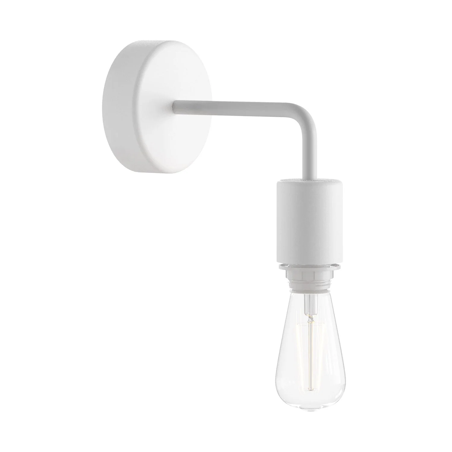 Fermaluce for Modulair ELEGANT lampshade with L extension, ceiling canopy, and IP65 waterproof socket - White