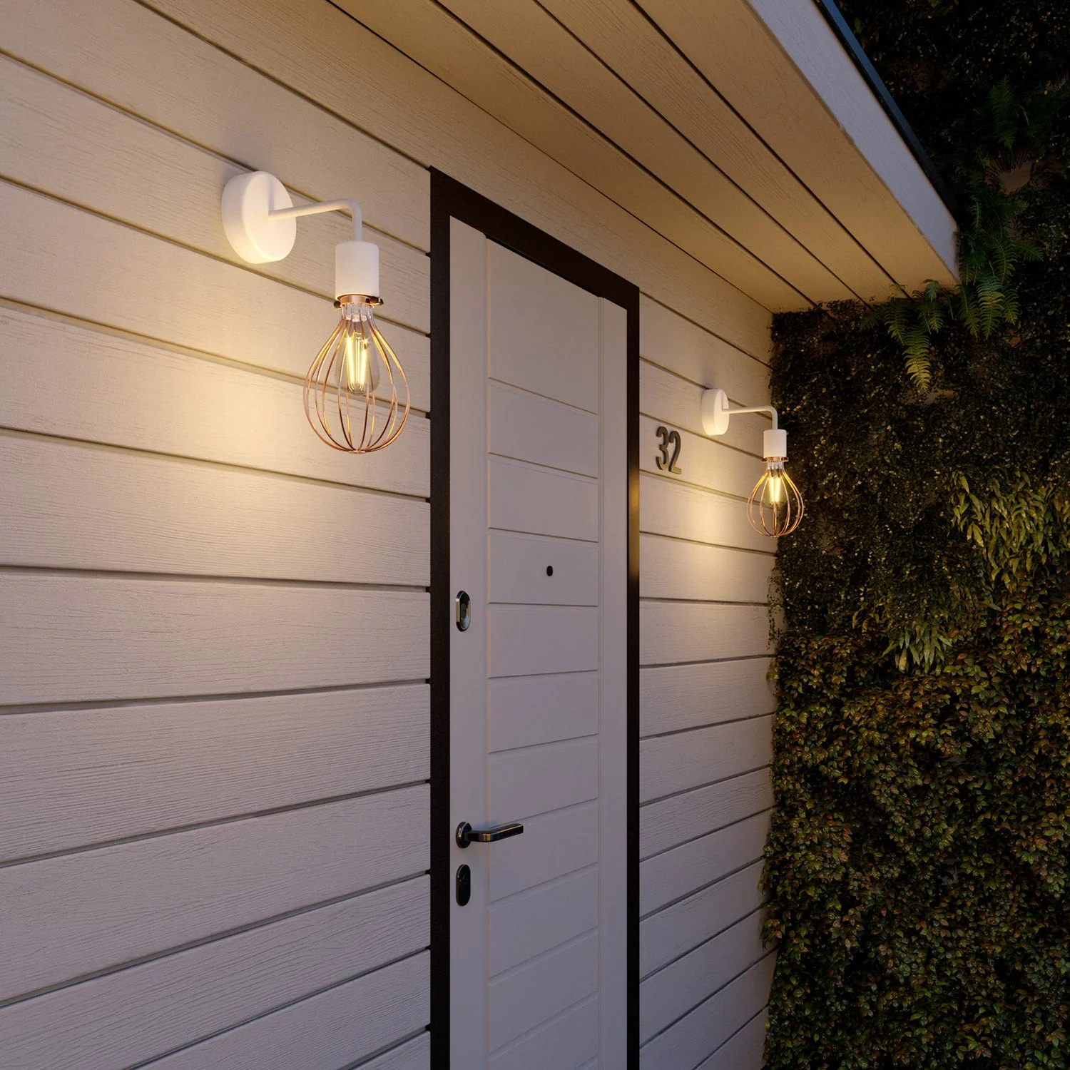 Fermaluce for Modulair ELEGANT lampshade with L extension, ceiling canopy, and IP65 waterproof socket - White - Image 2
