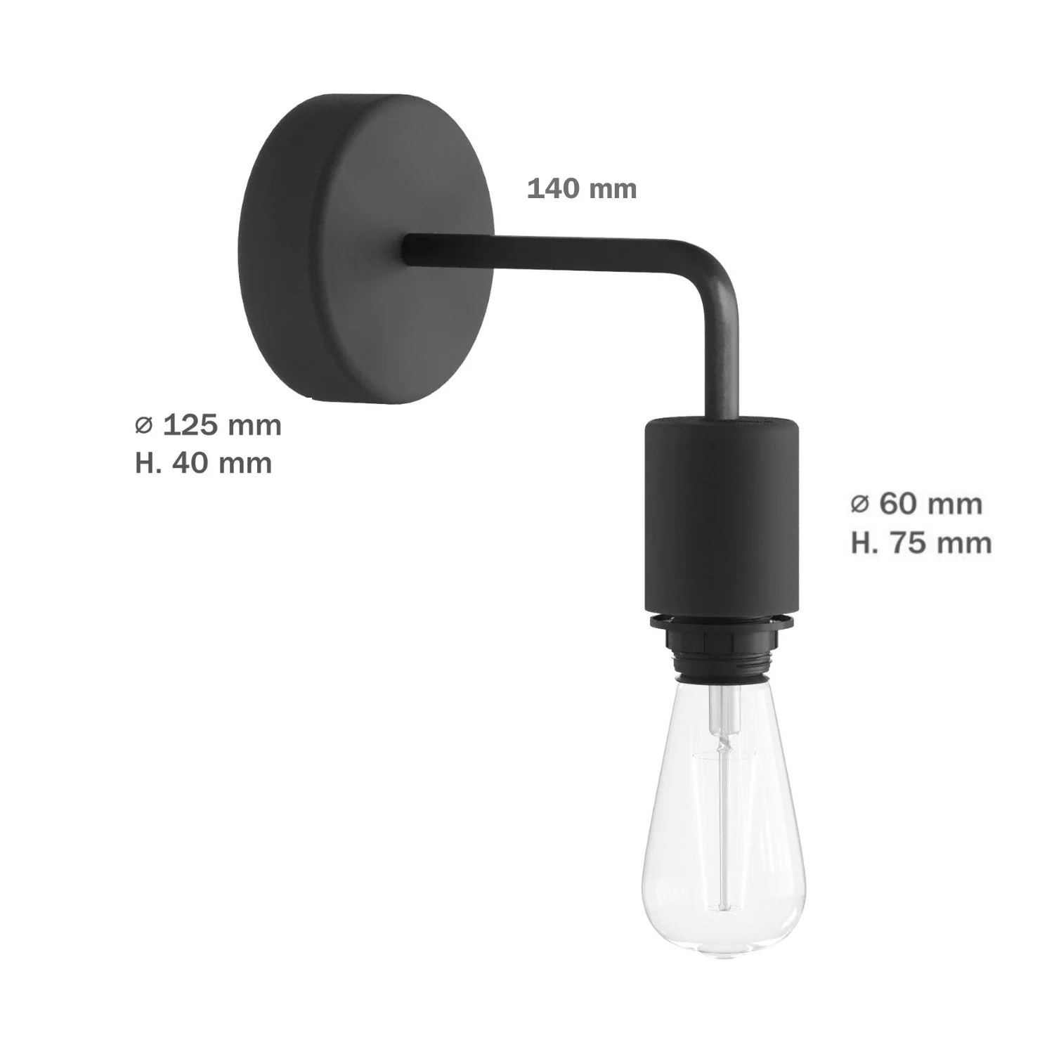 Fermaluce for Modulair ELEGANT lampshade with L extension, ceiling canopy, and IP65 waterproof socket - White - Image 5