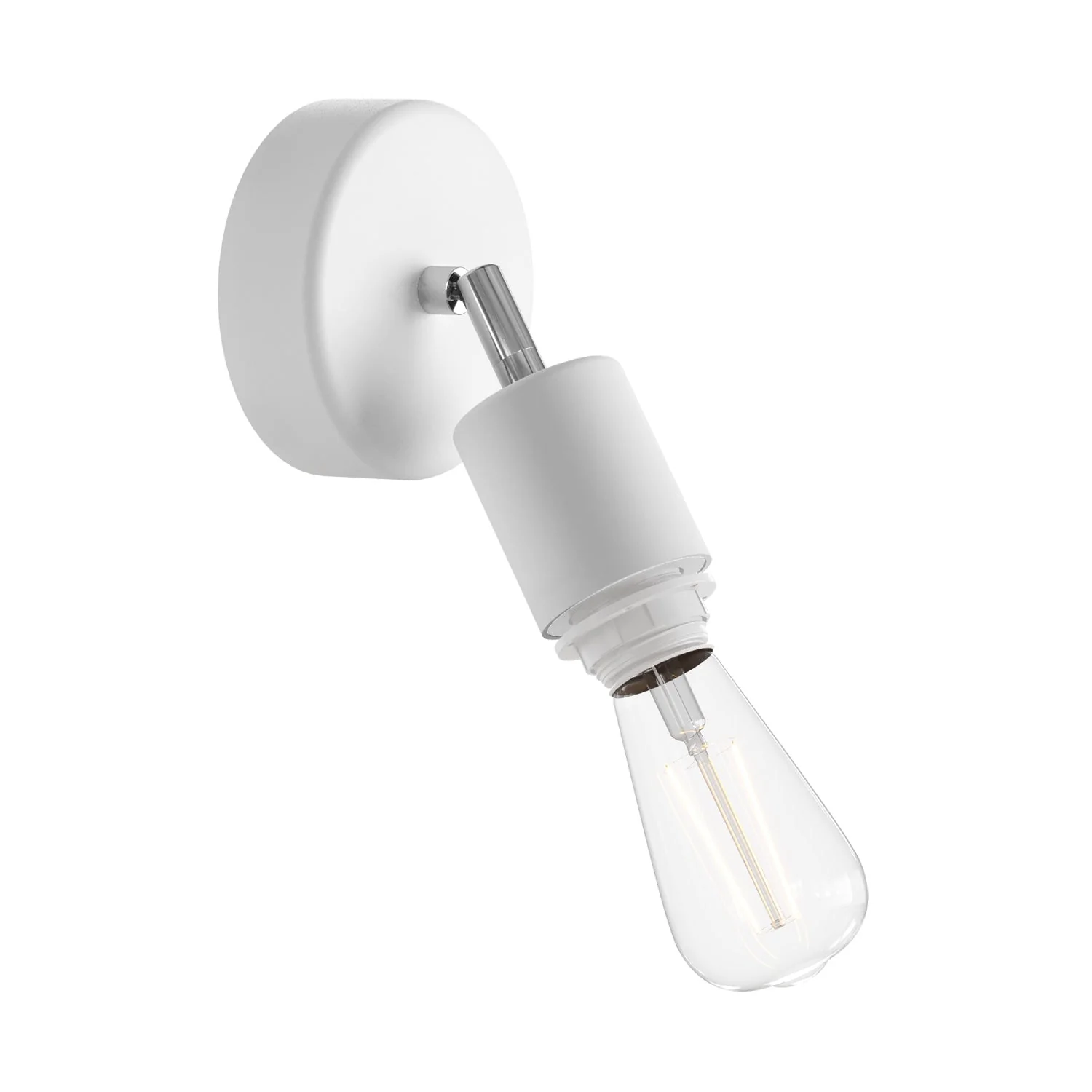 Fermaluce for Modulair lampshade ELEGANT with adjustable joint, ceiling canopy, and IP65 waterproof socket - White