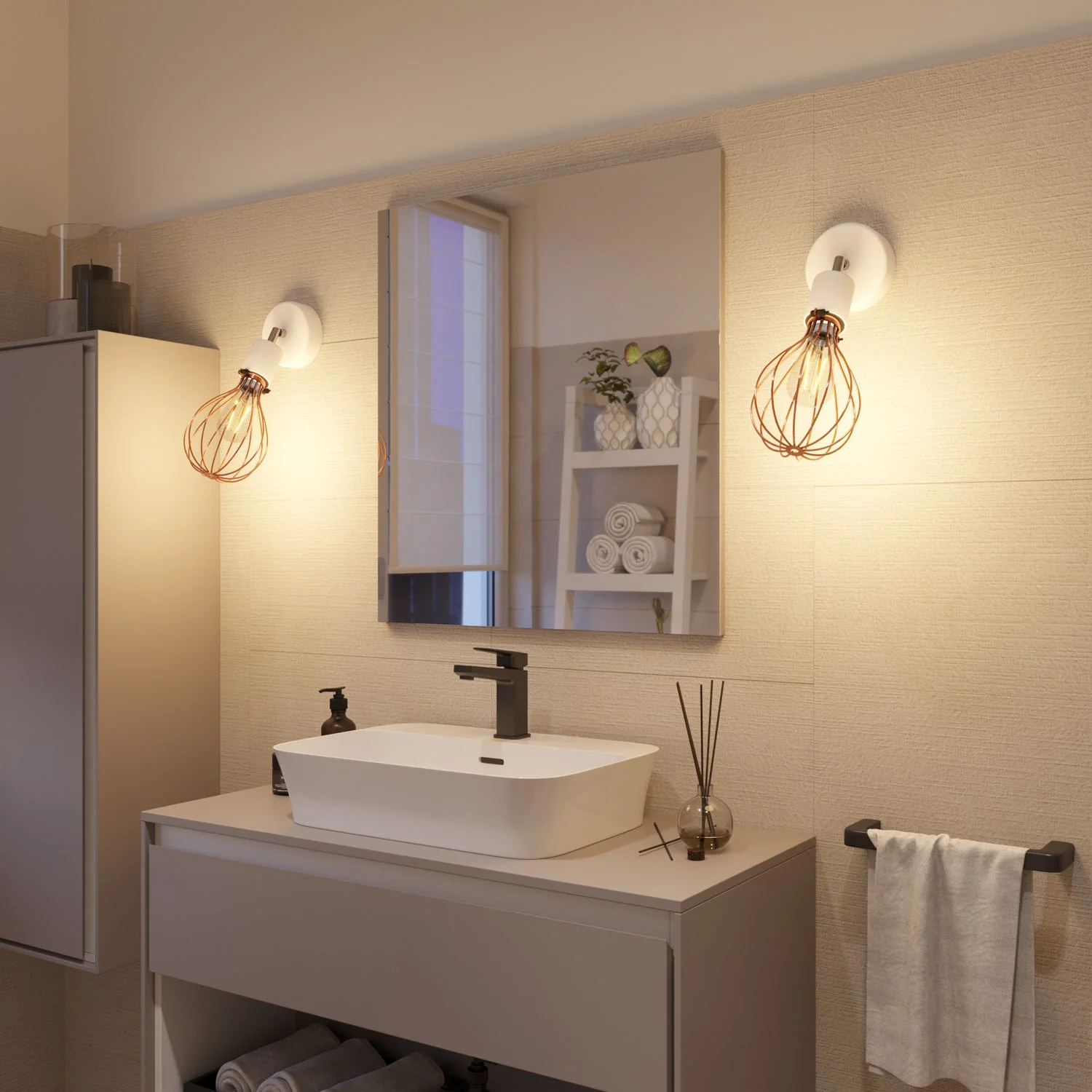 Fermaluce for Modulair lampshade ELEGANT with adjustable joint, ceiling canopy, and IP65 waterproof socket - White - Image 4