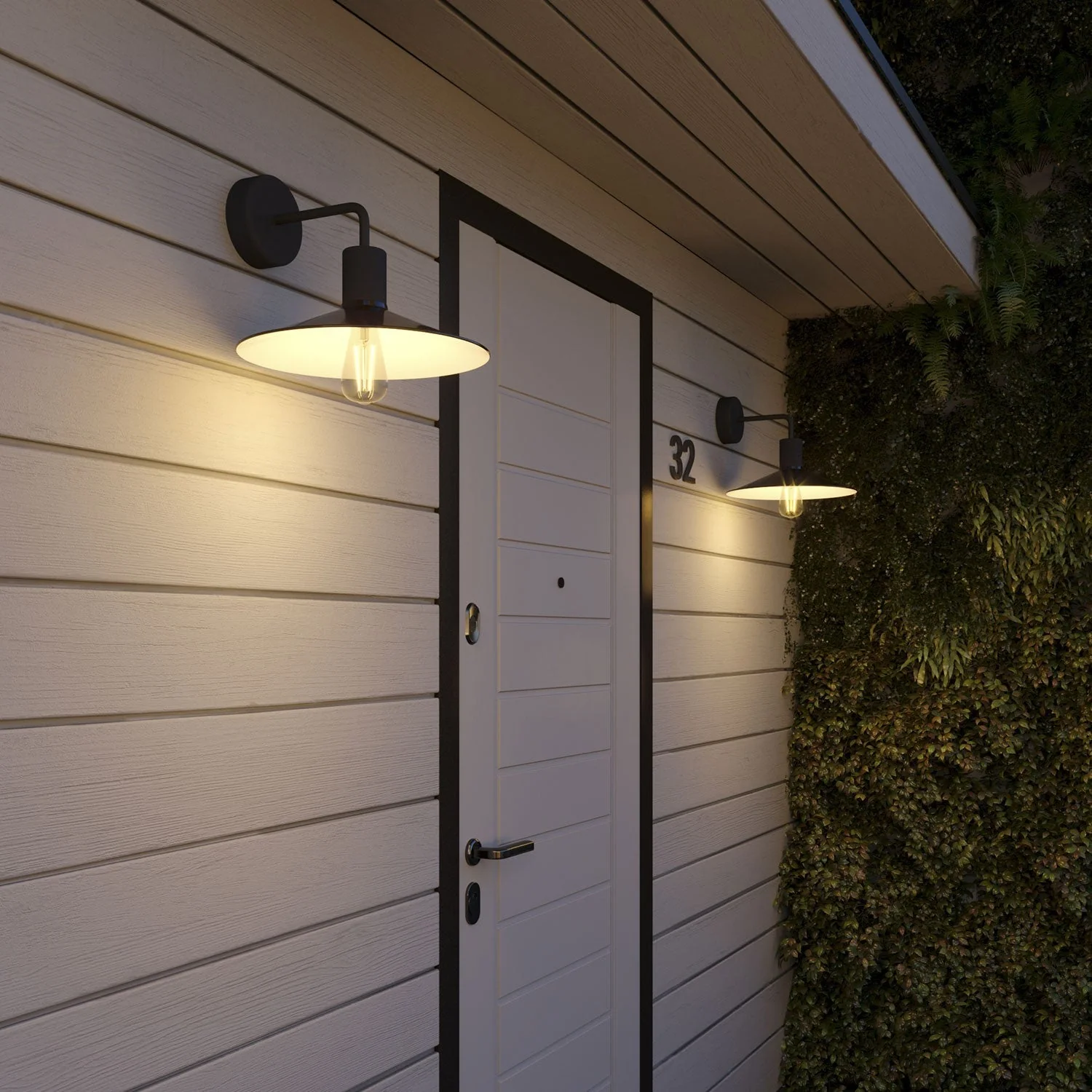 Fermaluce for Modulair ELEGANT lampshade with L extension, ceiling canopy and IP65 waterproof socket - Black - Image 2