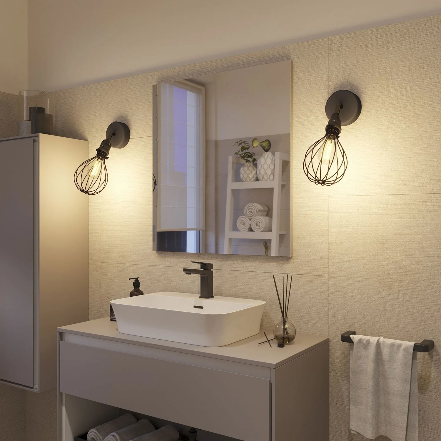 Fermaluce for Modulair lampshade with adjustable joint, ceiling canopy, and IP65 waterproof socket - Black - Image 4