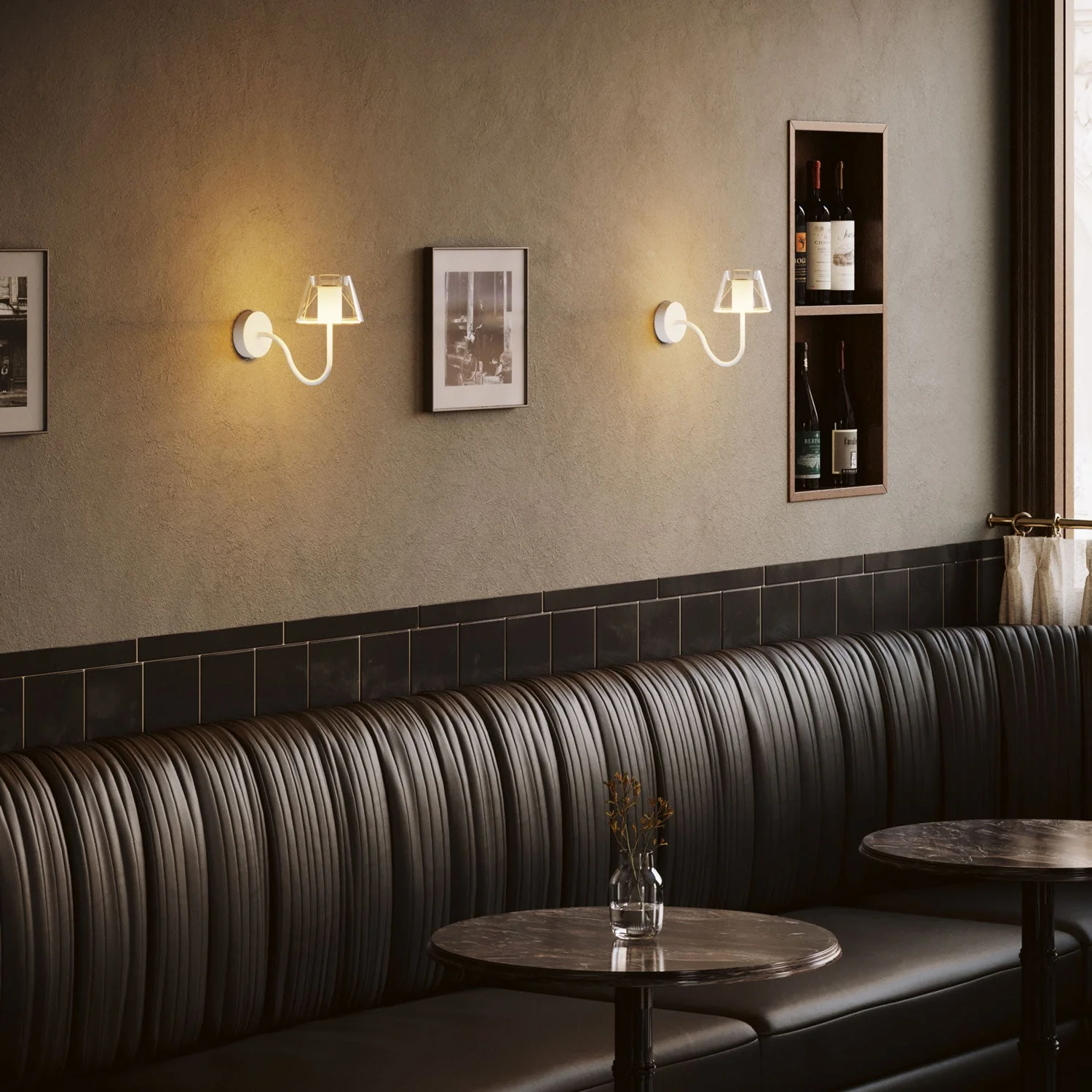 Fermaluce Ghost wall lamp with S-shaped extension - Matt white - Image 3