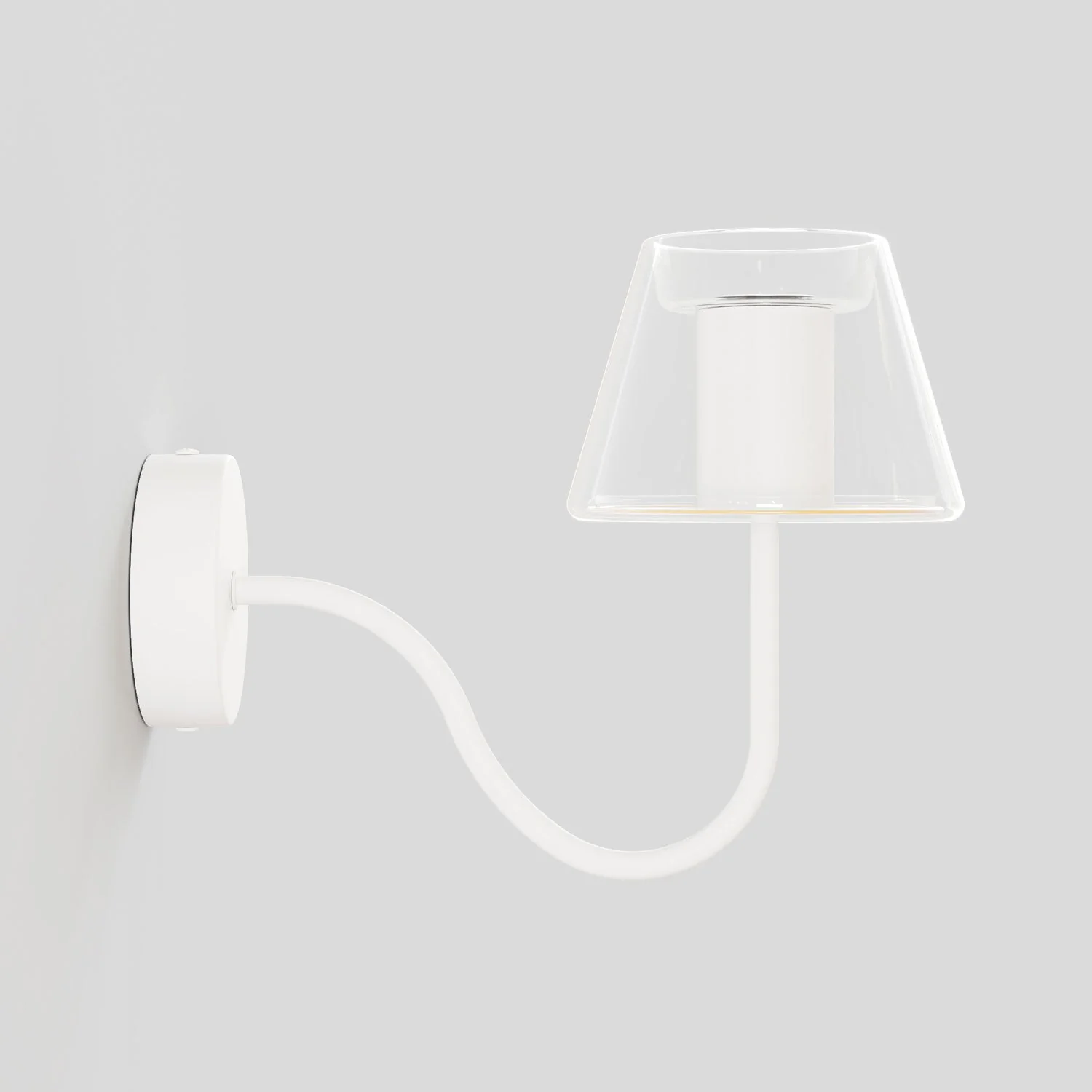 Fermaluce Ghost wall lamp with S-shaped extension - Matt white - Image 4