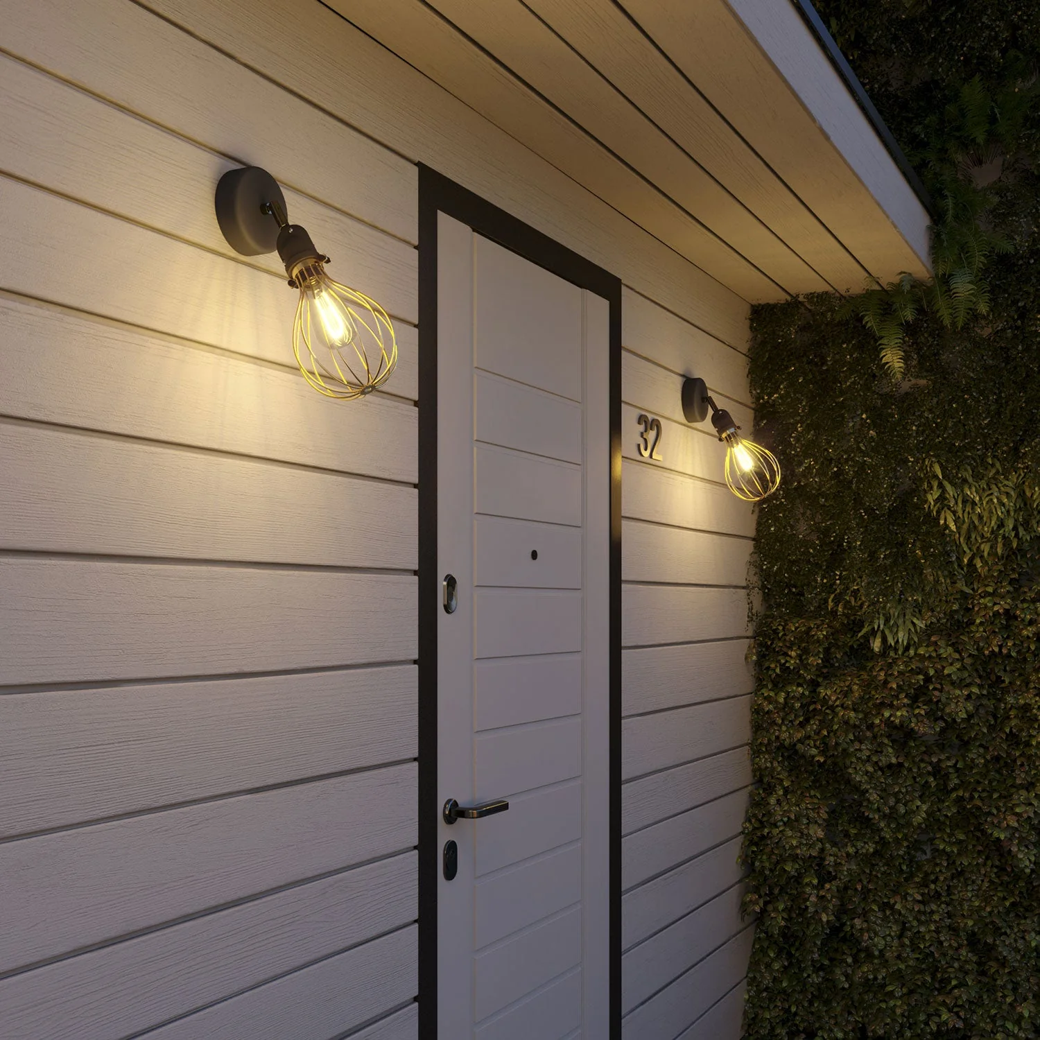 Fermaluce Modulair with adjustable joint, Drop lampshade and IP65 waterproof socket - Brass - Image 2