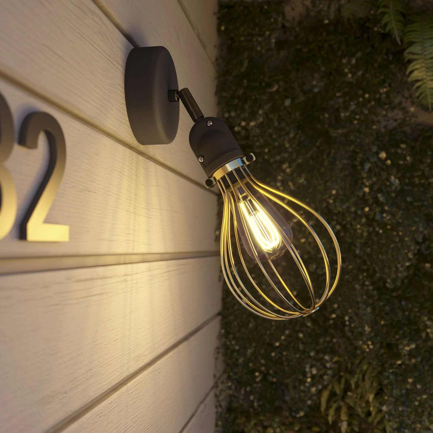 Fermaluce Modulair with adjustable joint, Drop lampshade and IP65 waterproof socket - Brass - Image 3