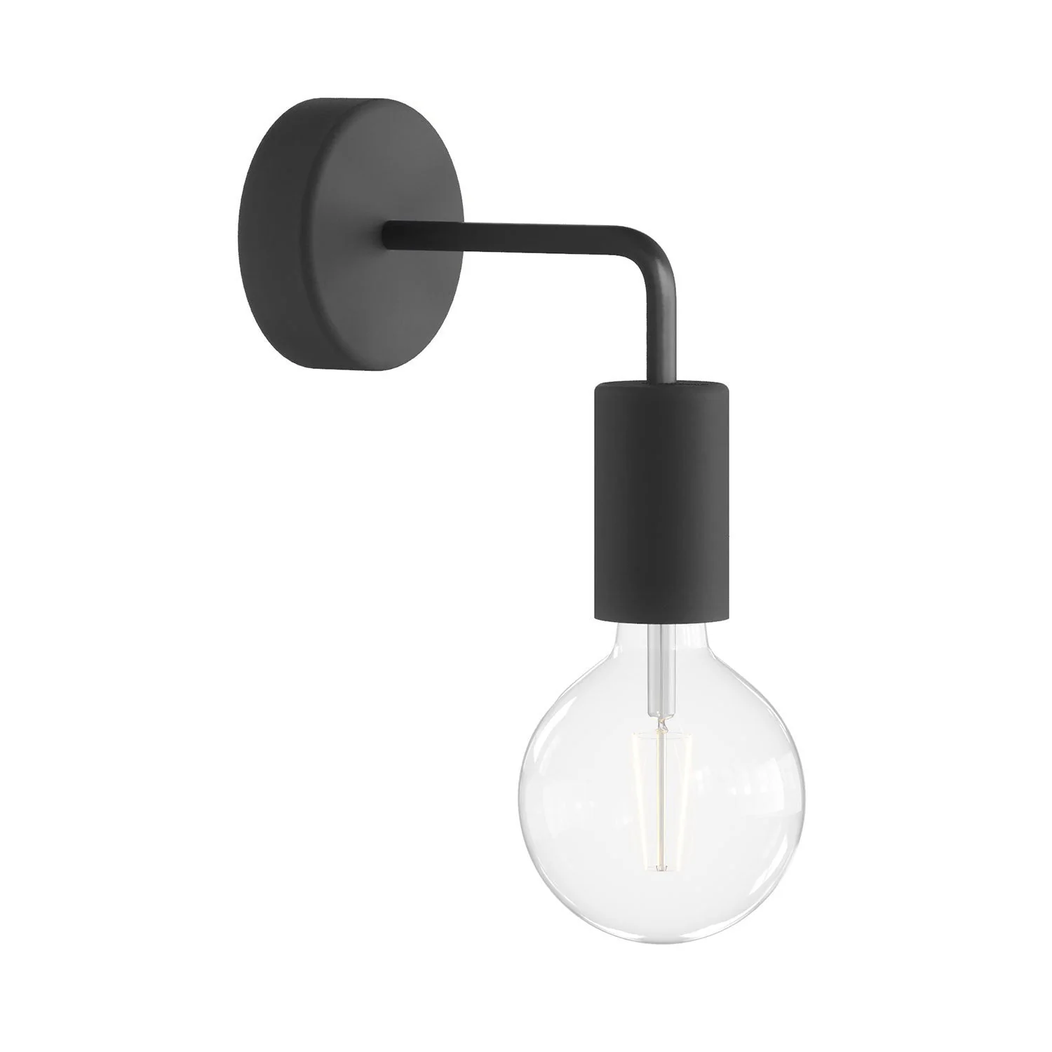 Fermaluce Modulair ELEGANT with L-extension, ceiling canopy and IP65 waterproof socket - Black