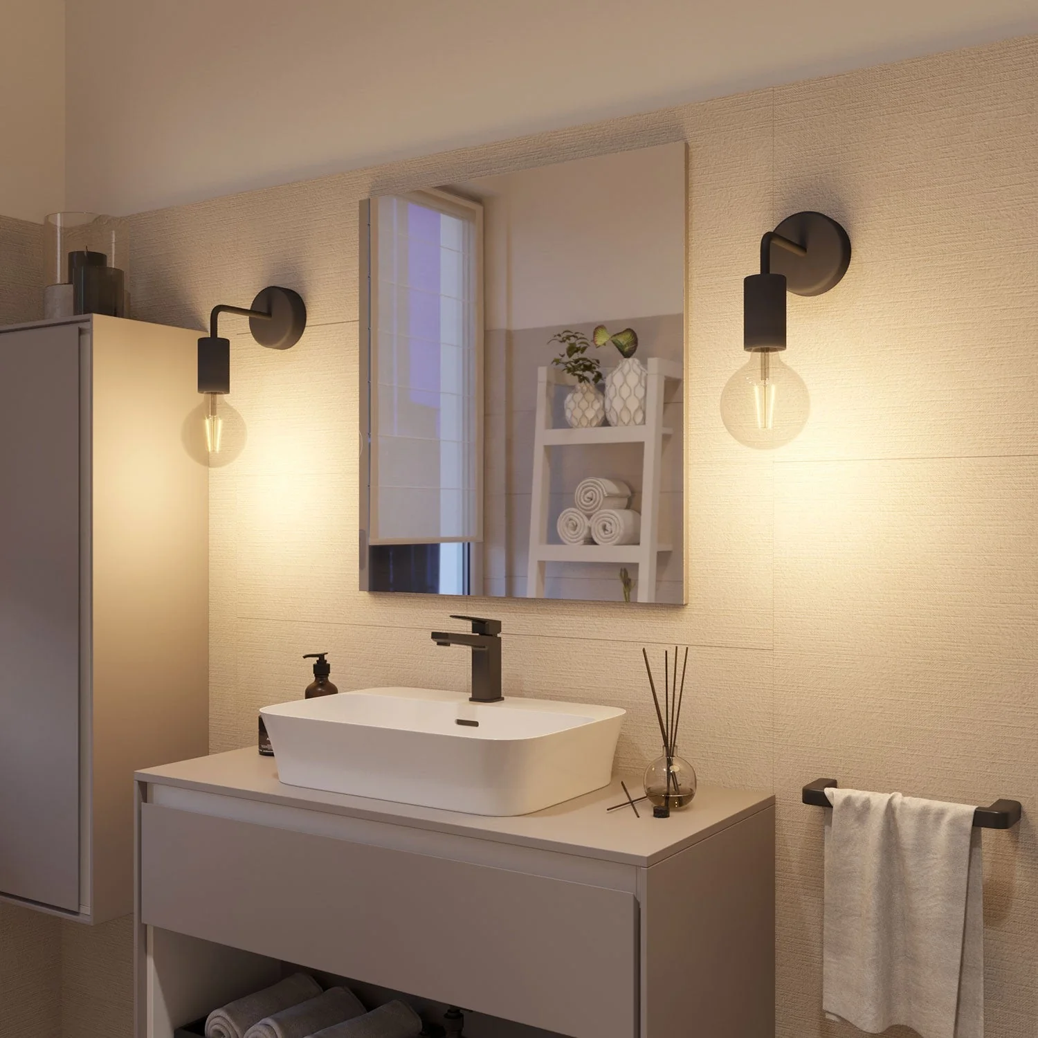 Fermaluce Modulair ELEGANT with L-extension, ceiling canopy and IP65 waterproof socket - Black - Image 4