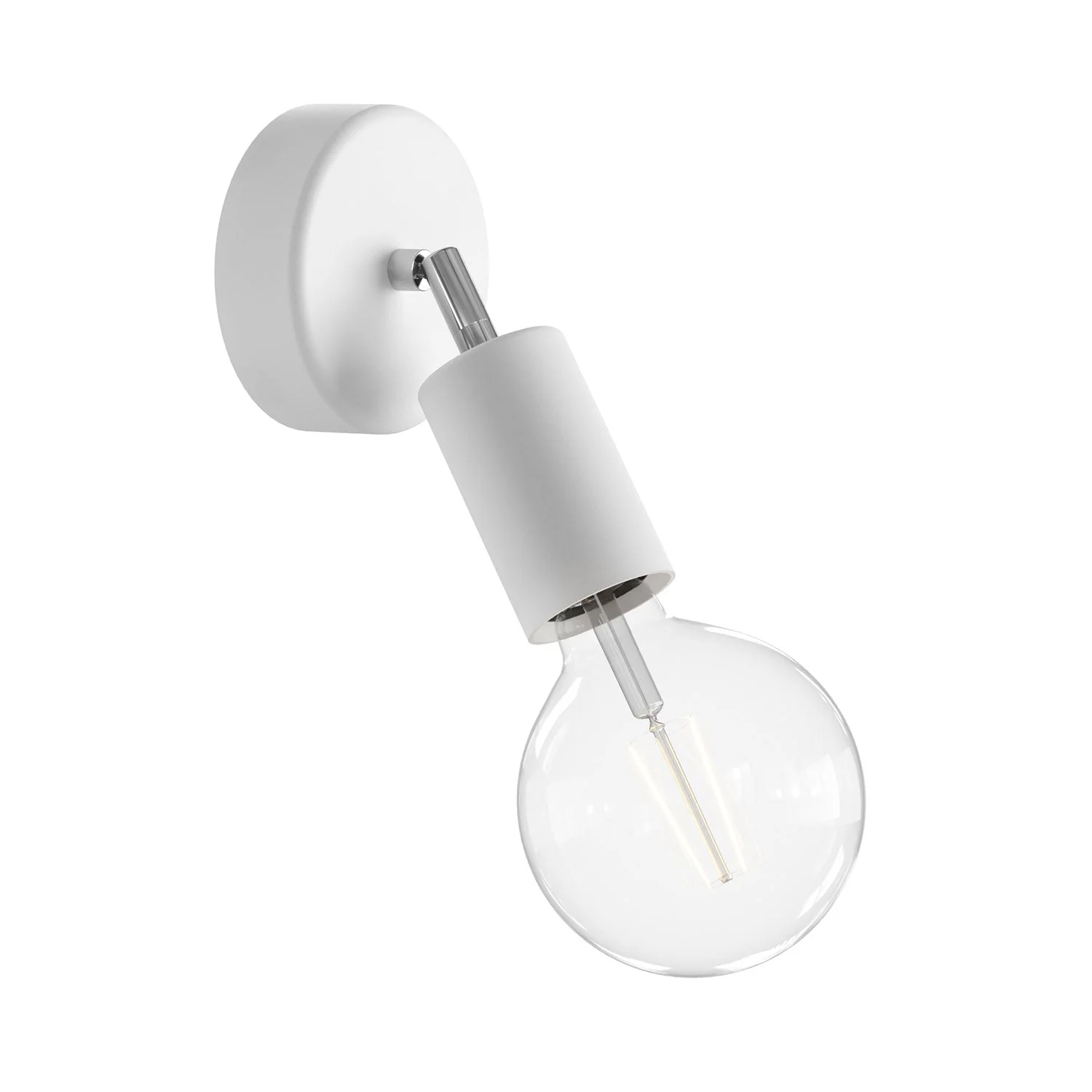 Fermaluce Modulair ELEGANT with adjustable joint, ceiling canopy and IP65 waterproof socket - White