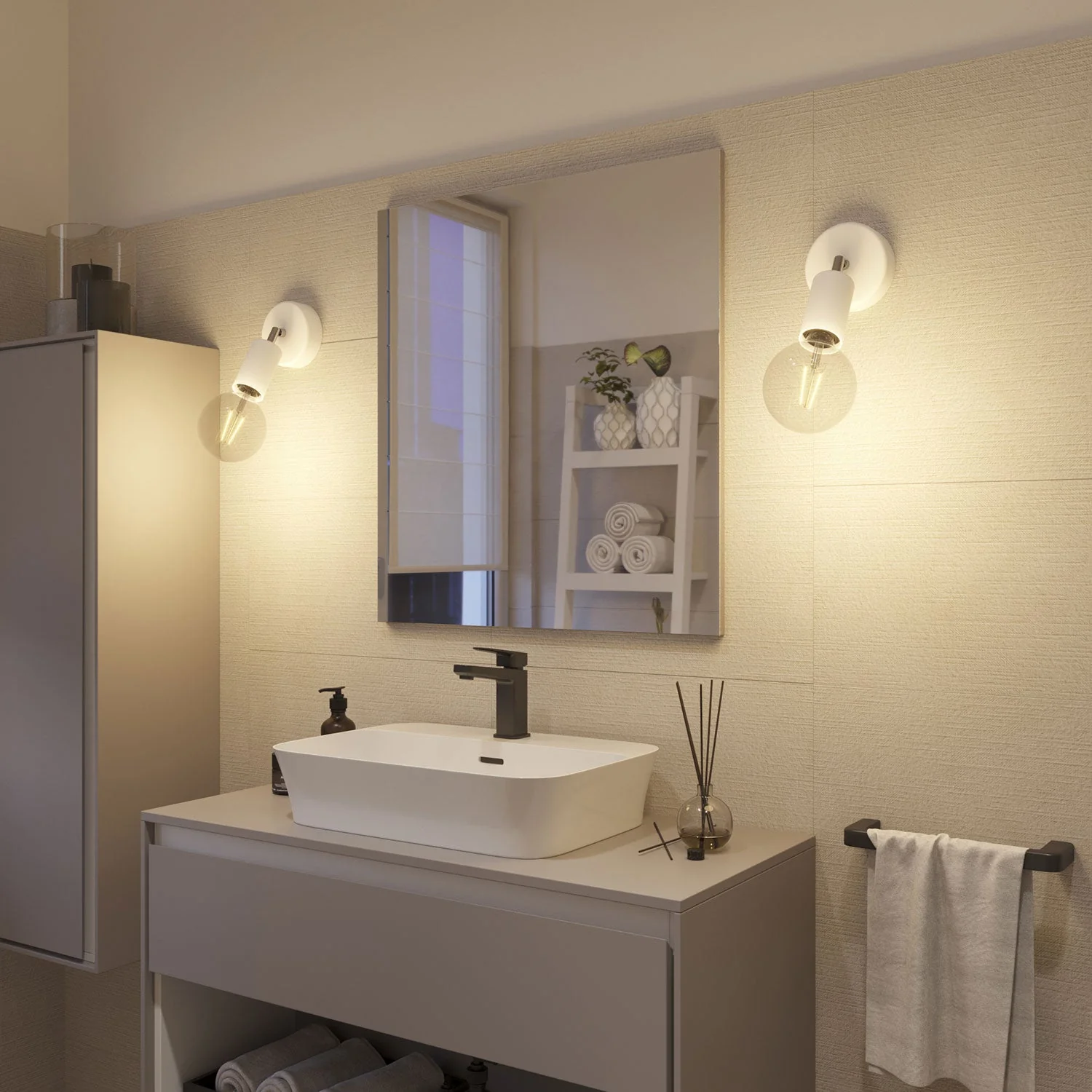 Fermaluce Modulair ELEGANT with adjustable joint, ceiling canopy and IP65 waterproof socket - White - Image 4