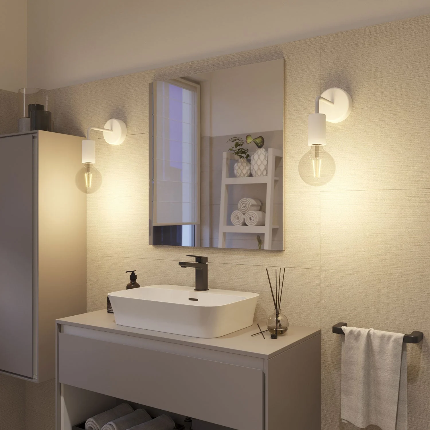 Fermaluce Modulair ELEGANT with L-extension, ceiling canopy and IP65 waterproof socket - White - Image 4