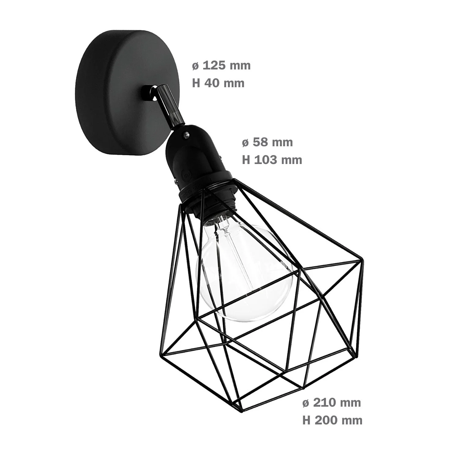 Fermaluce Modulair with adjustable joint, Diamond lampshade and IP65 waterproof socket - Copper - Image 6