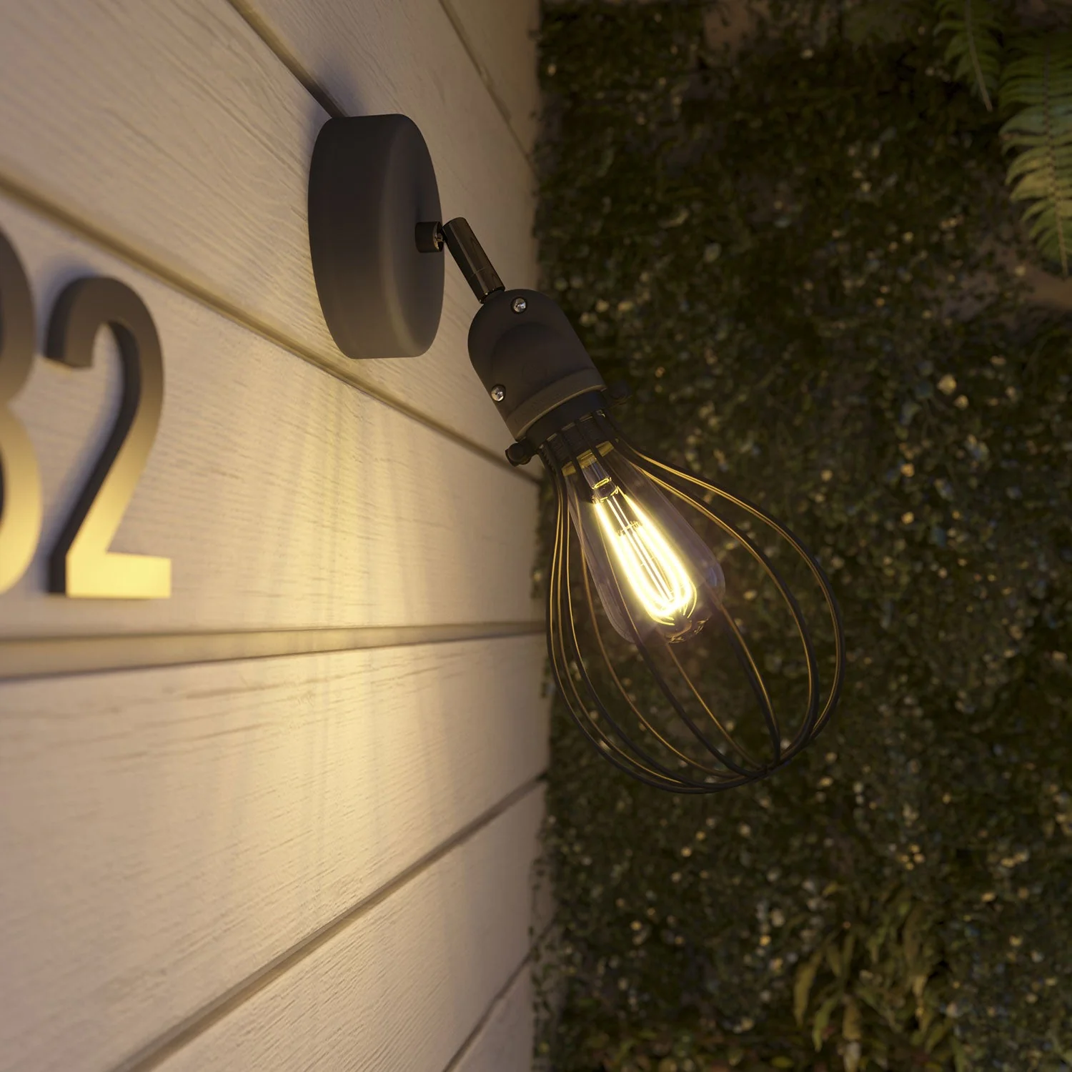Fermaluce Modulair with adjustable joint, Drop lampshade, and IP65 waterproof socket - Black - Image 3