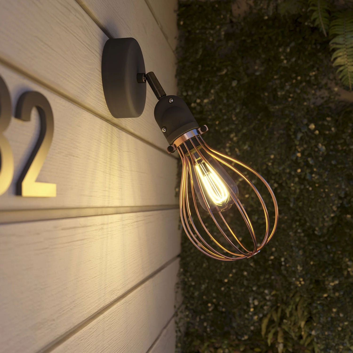 Fermaluce Modulair with adjustable joint, Drop Lampshade, and IP65 waterproof Socket - Copper - Image 3