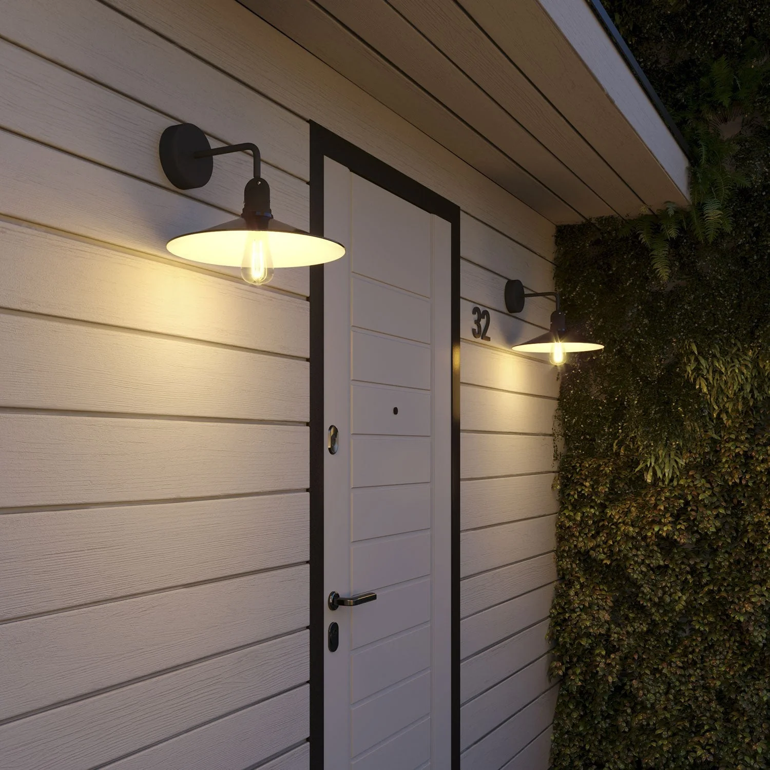 Fermaluce for Modulair lampshade with L-extension, ceiling canopy, and IP65 waterproof socket - Black - Image 2