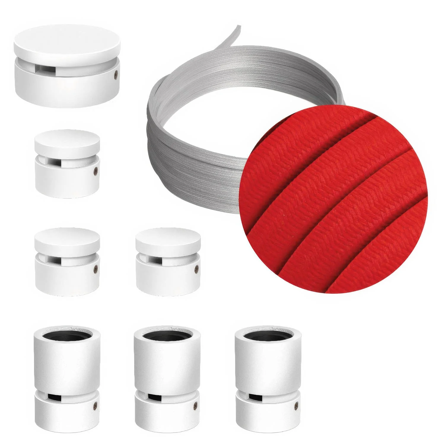 Filé Linear Kit System - with 5 m CM09 cord for string lights and 7 white painted wood components for indoor use