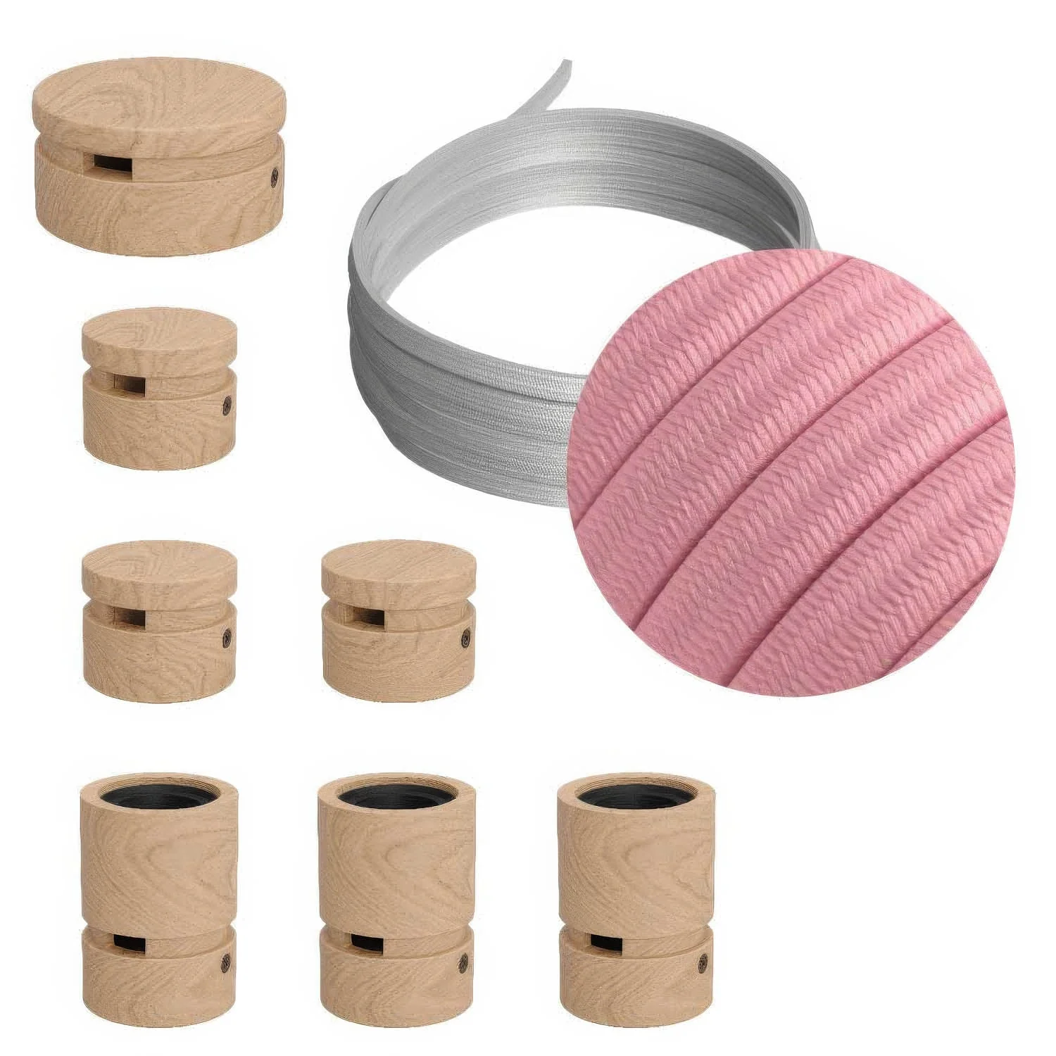 Filé Linear Kit System - with 5 m CM16 cord for string lights and 7 wooden components for indoor use
