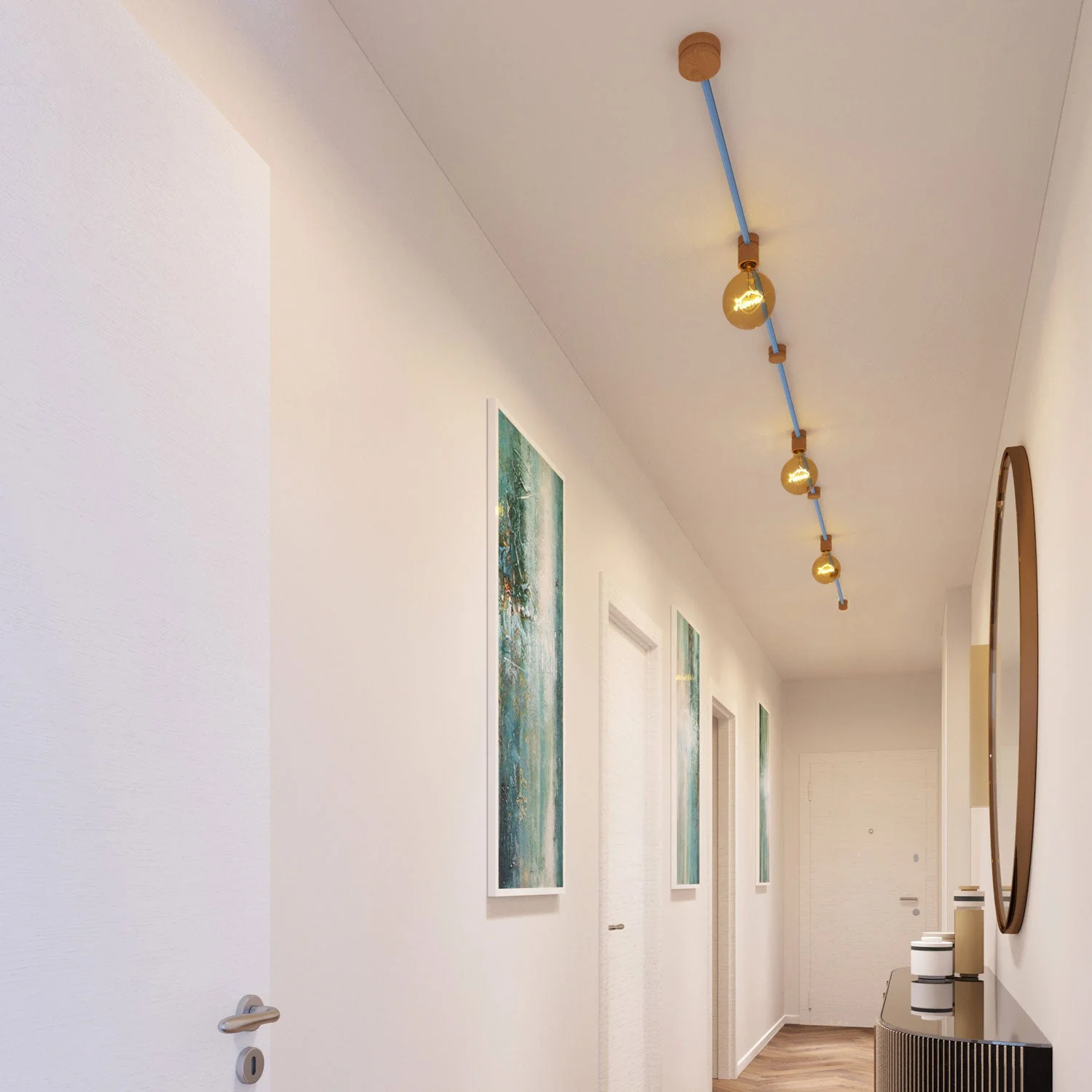 Filé Linear System Kit - with 5 m CM17 cord for string lights and 7 wooden components for indoor use - Image 2
