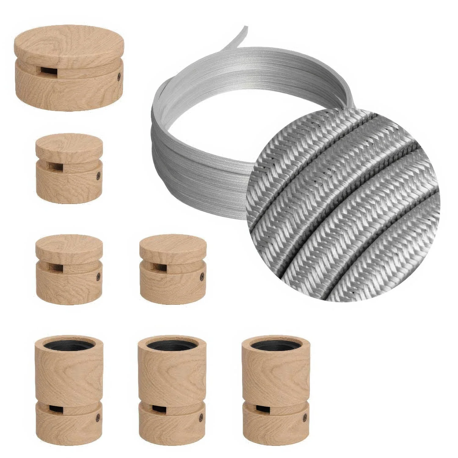 Filé Linear Kit System - with 5 m CM02 cord for string lights and 7 wooden components for indoor use