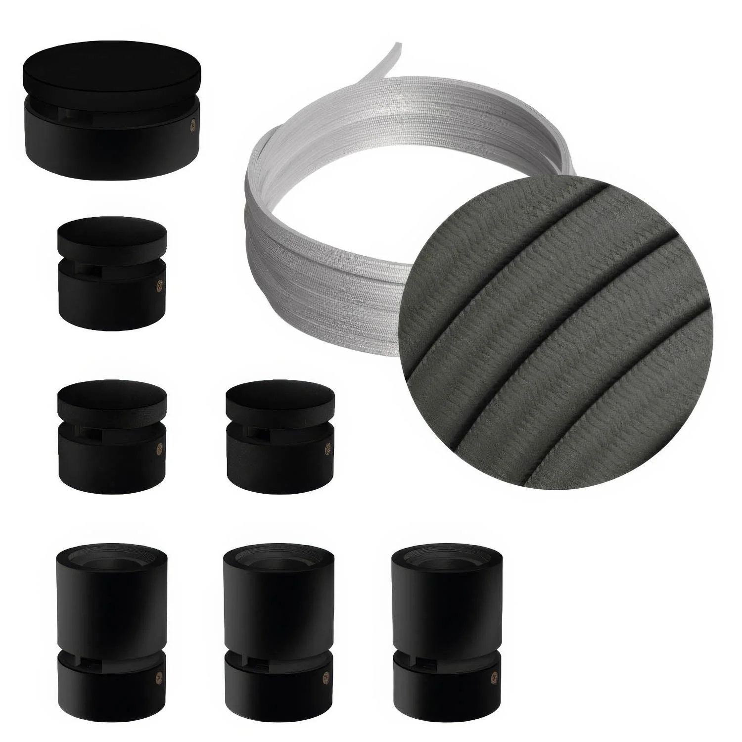 Filé Linear Kit System - with 5m CM03 cord for string lights and 7 black painted wood components for indoor use