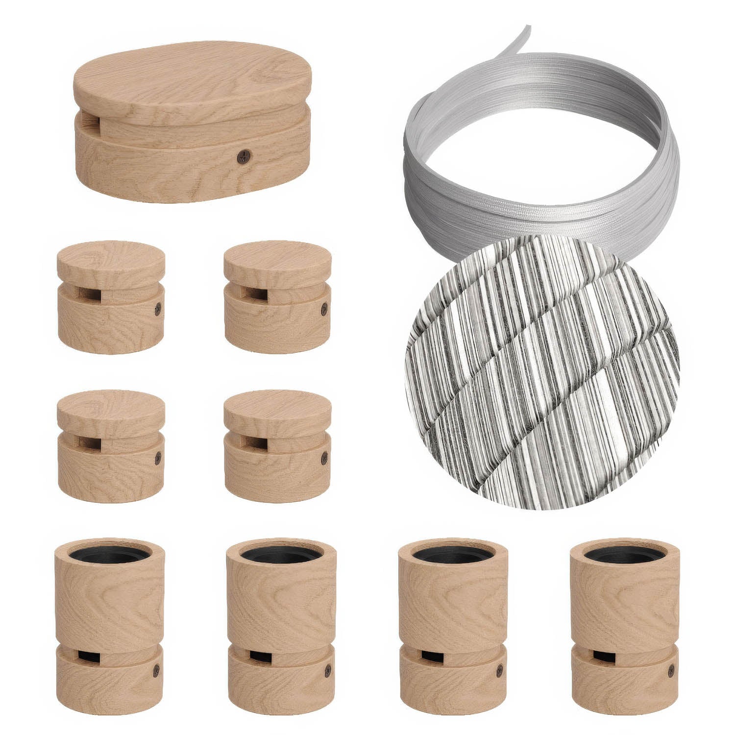 Filé Symmetric System Kit - with 5 m ECC37 cord for string lights and 9 indoor wooden components
