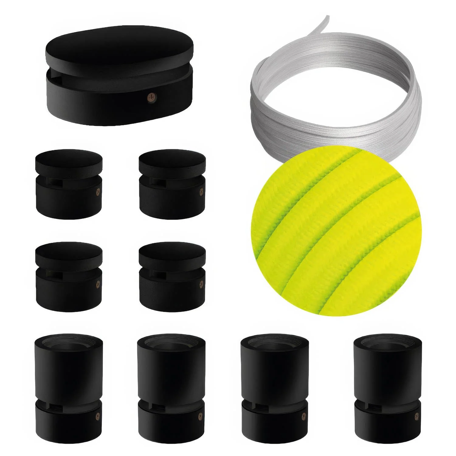 Filé Symmetric Kit System - with 5 m CF10 cord for string lights and 9 black painted wood components for indoor use