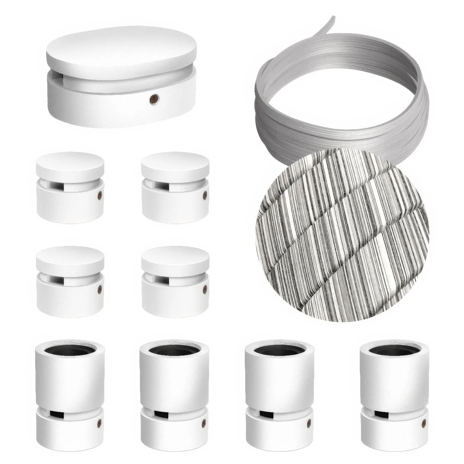 Filé Symmetric Kit System - with 5 m ECC37 cord for string lights and 9 white-painted wooden components for indoor use