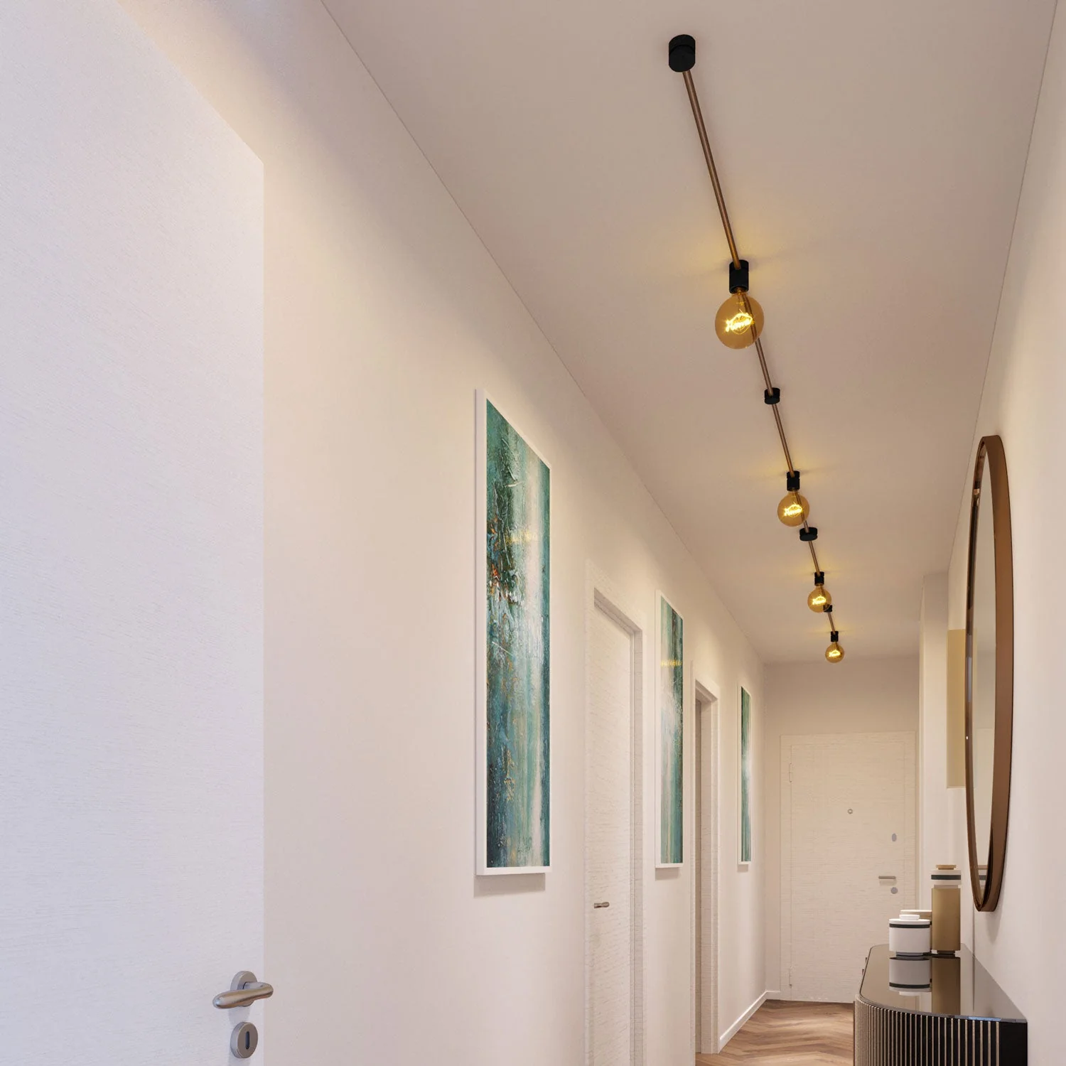 Filé Symmetric Kit System - with 5 m CM27 cord for string lights and 9 black painted wood components for indoor use - Image 2