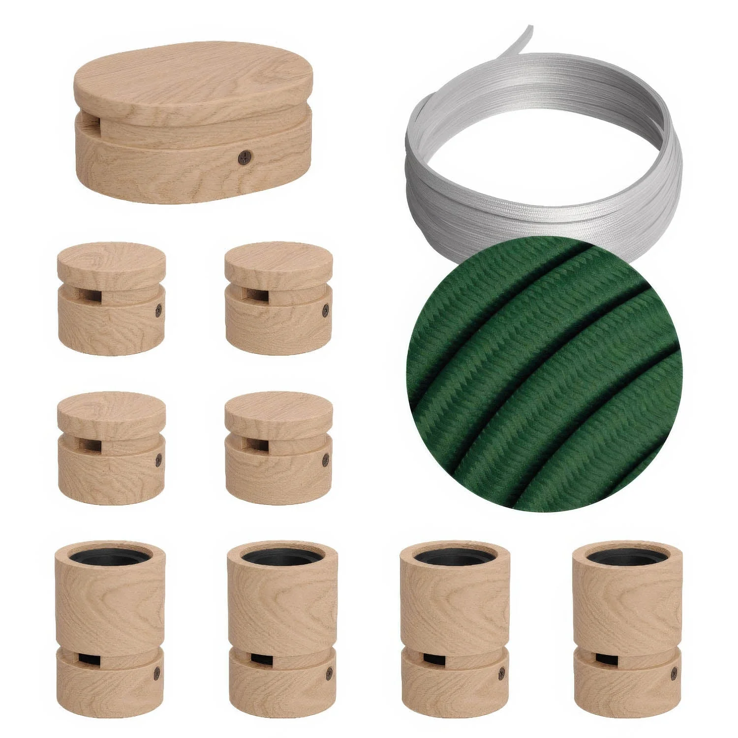 Filé Symmetric Kit system - with 5 m CM21 cord for string lights and 9 indoor wooden components