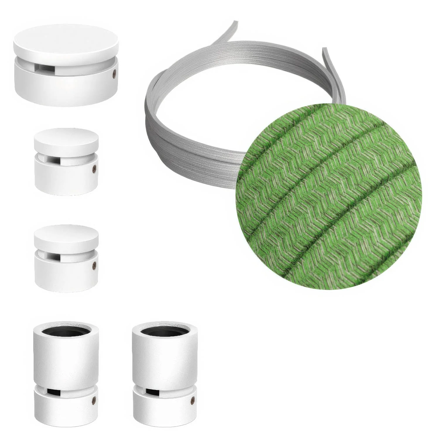 Filé Wiggle Kit system - with 3 m CX08 cord for string lights and 5 white painted wooden components for indoor use