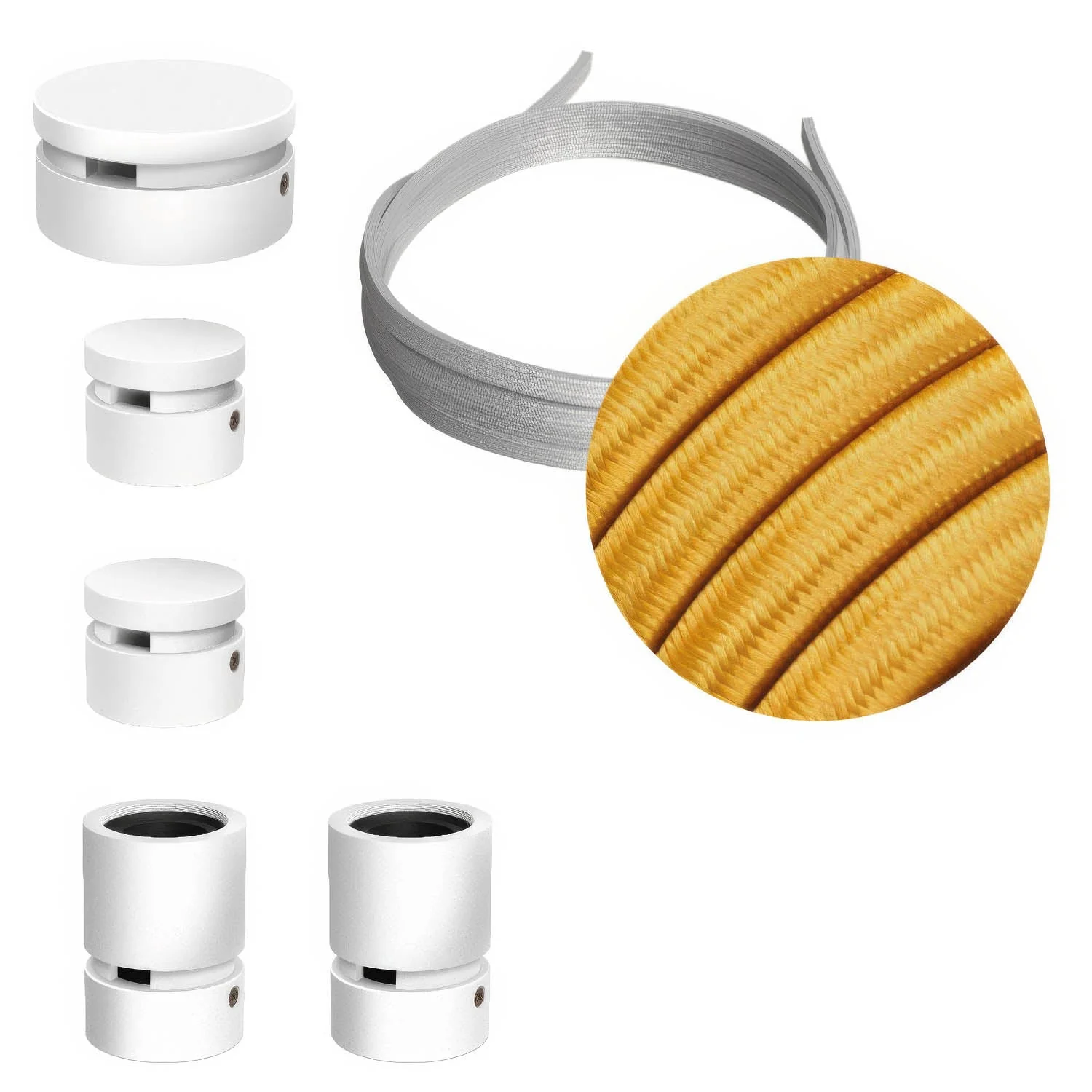 Filé Wiggle Kit System - with 3 m CM05 cord for string lights and 5 painted wood components for indoor use